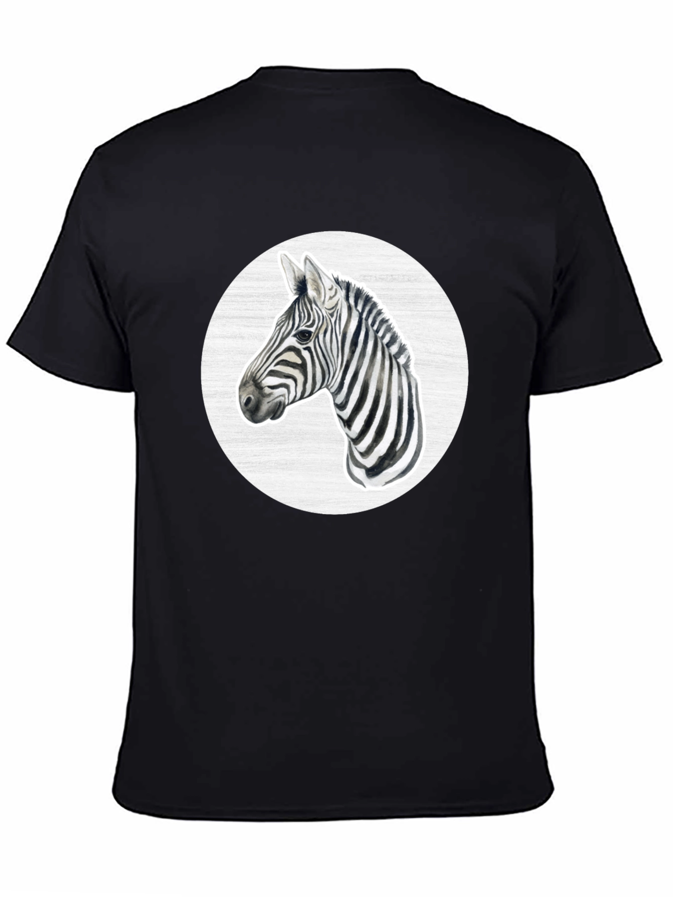 Zebra Graphic Tee - Black Crew Neck T-Shirt