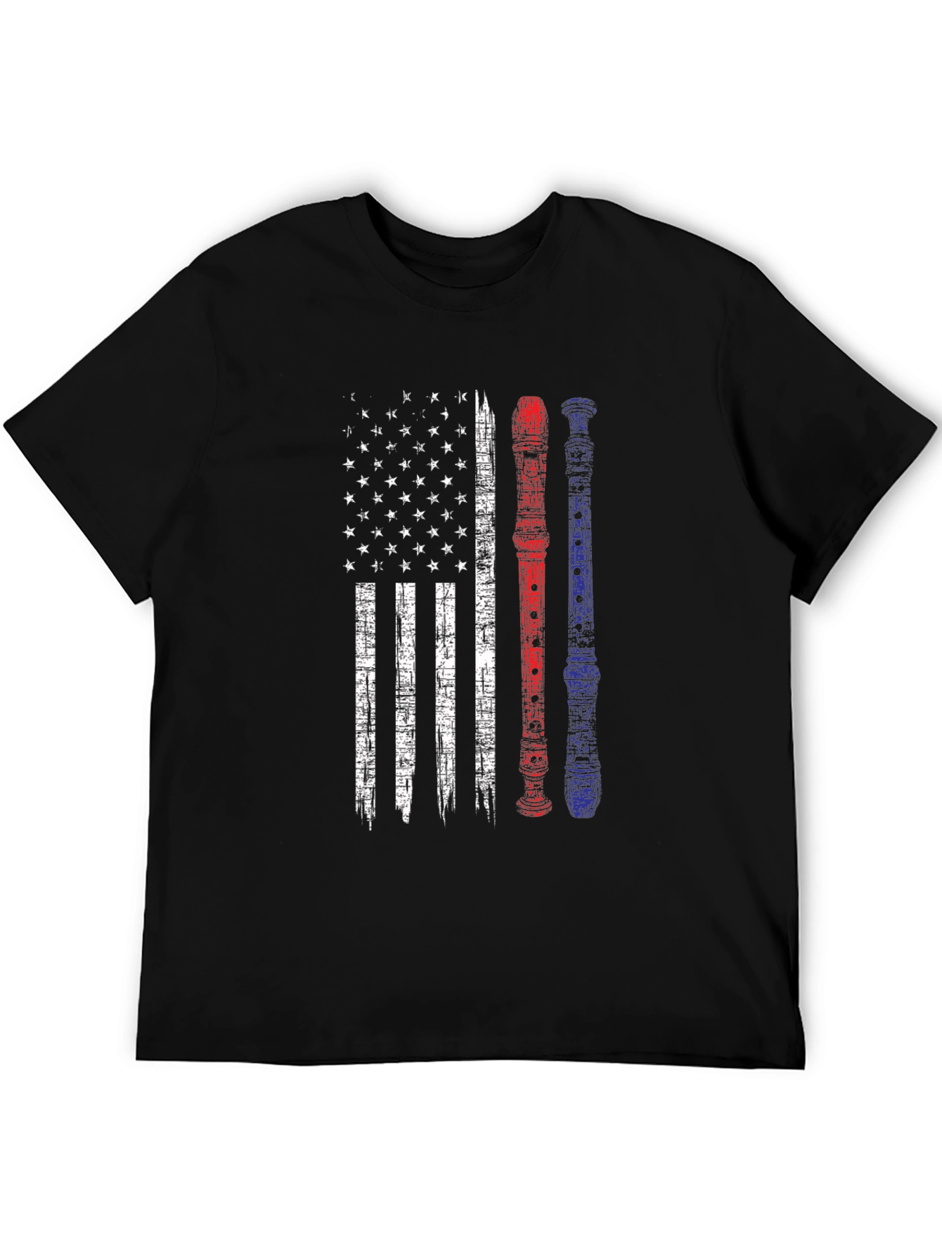 Patriotic Flute American Flag Graphic Tee