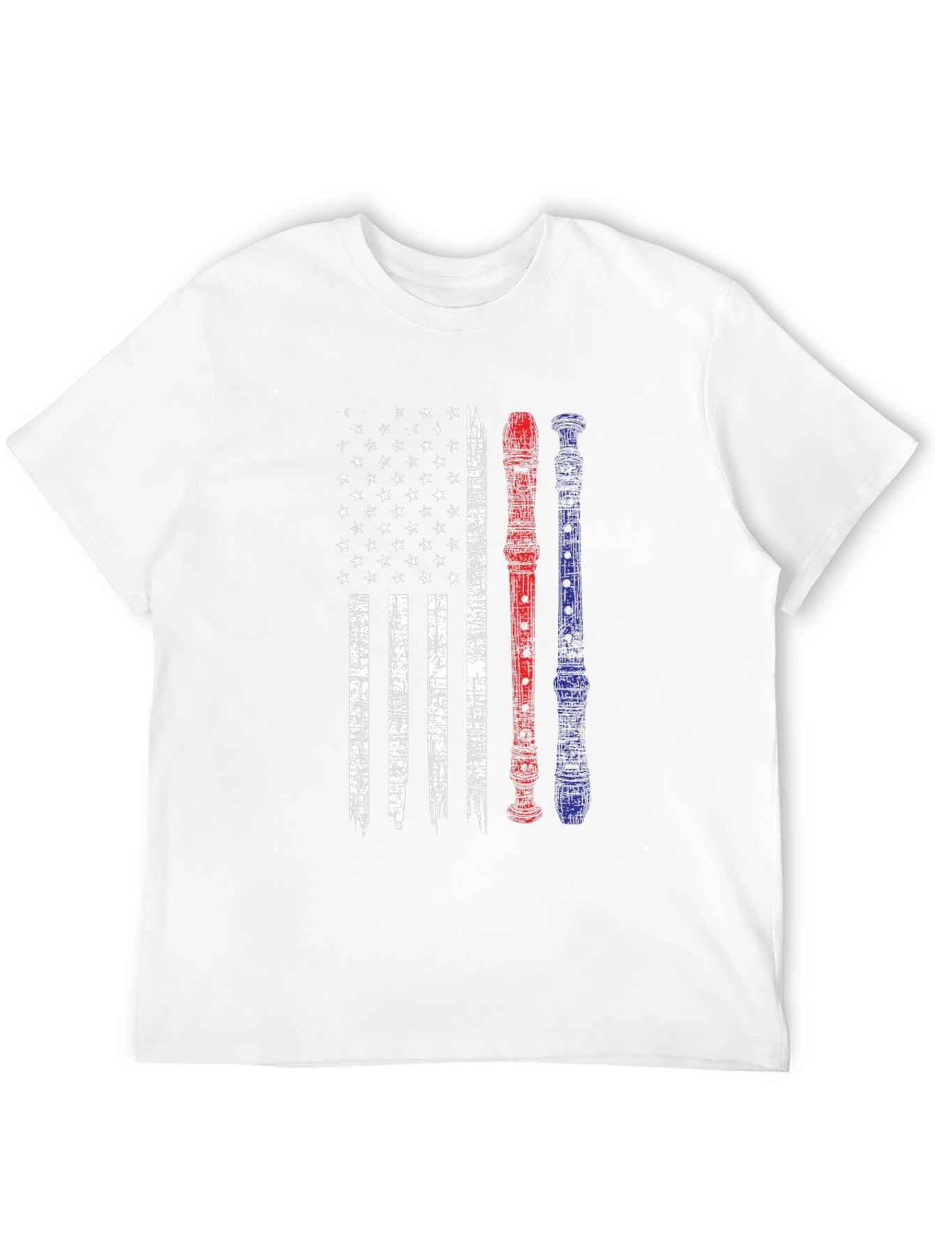 Patriotic Flute American Flag Graphic Tee
