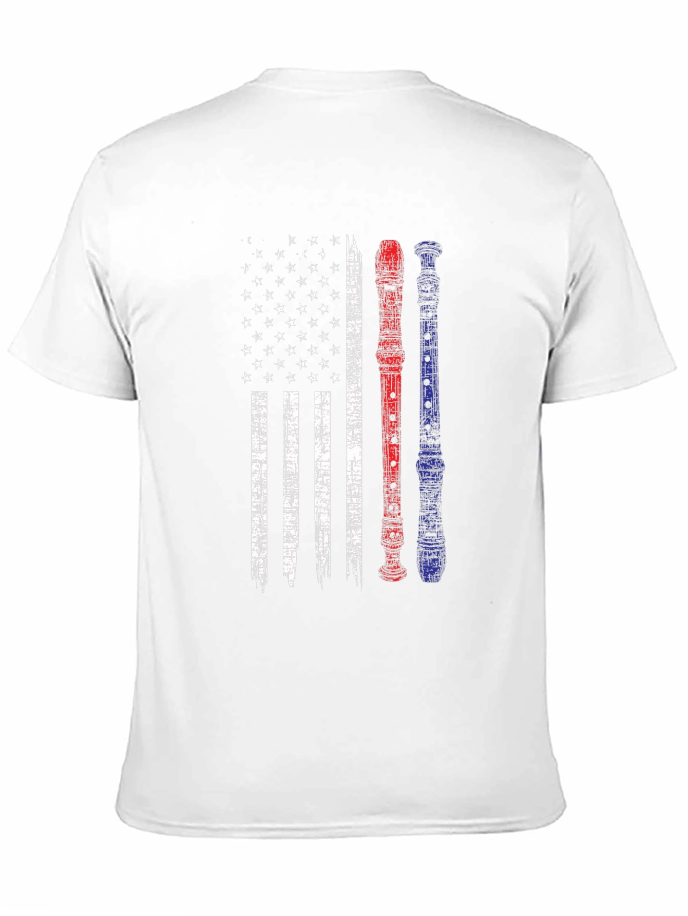 Patriotic Flute American Flag Graphic Tee