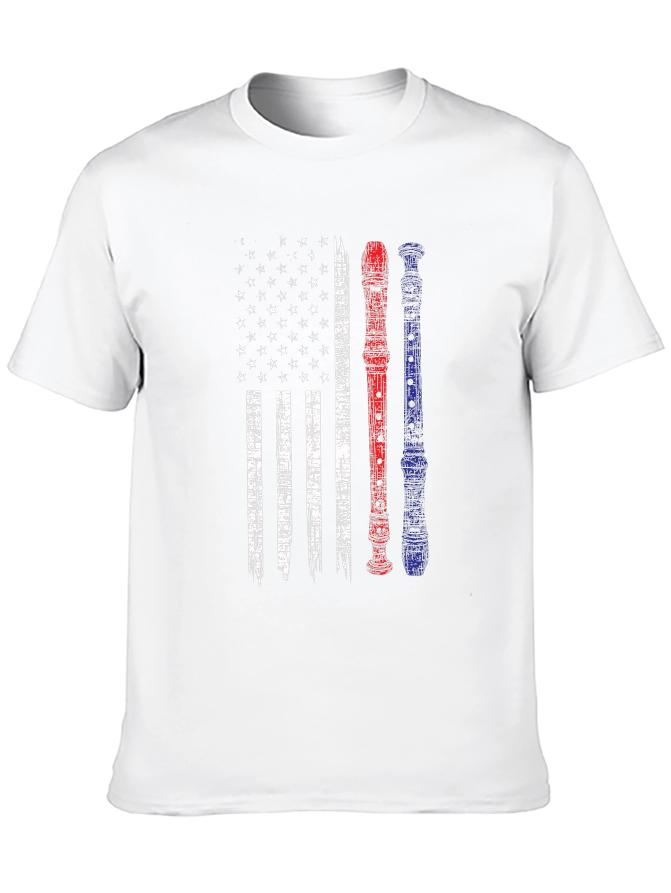 Patriotic Flute American Flag Graphic Tee