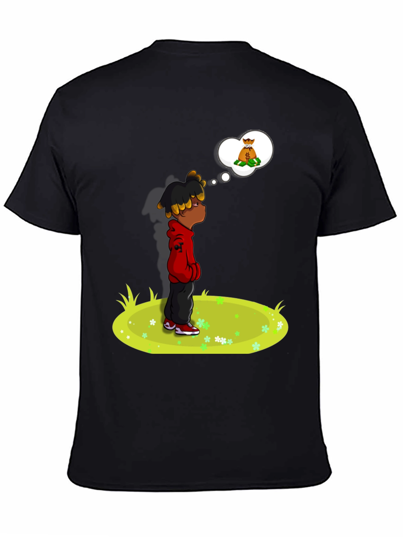 Cartoon Graphic Tee - Black