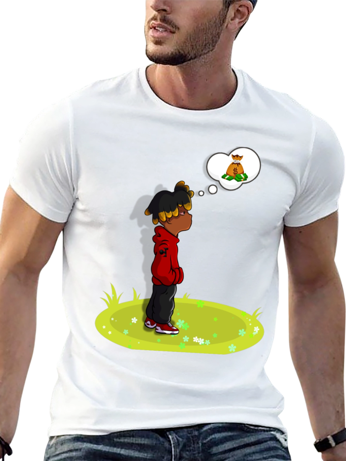 Cartoon Graphic Tee - Black