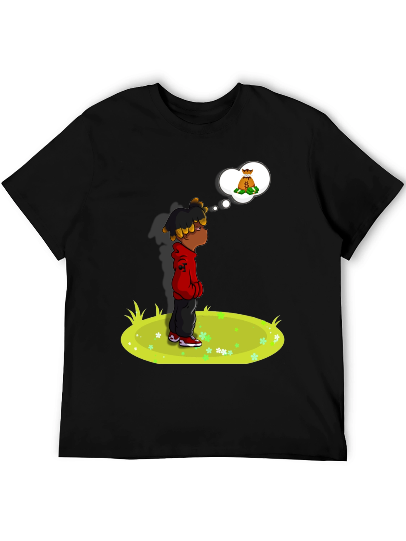 Cartoon Graphic Tee - Black