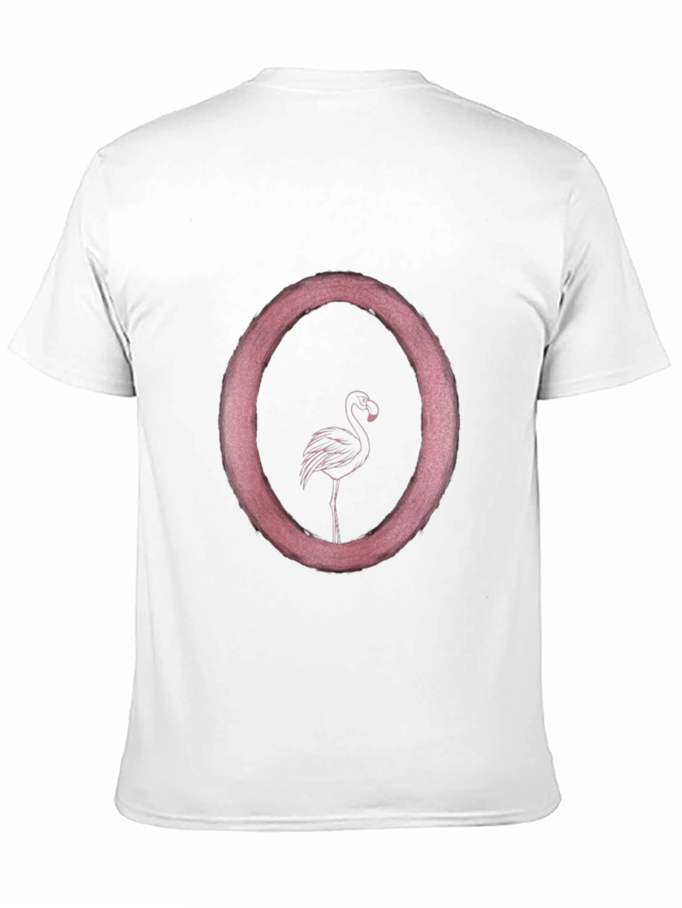 Flamingo Circle Graphic T-Shirt - Black