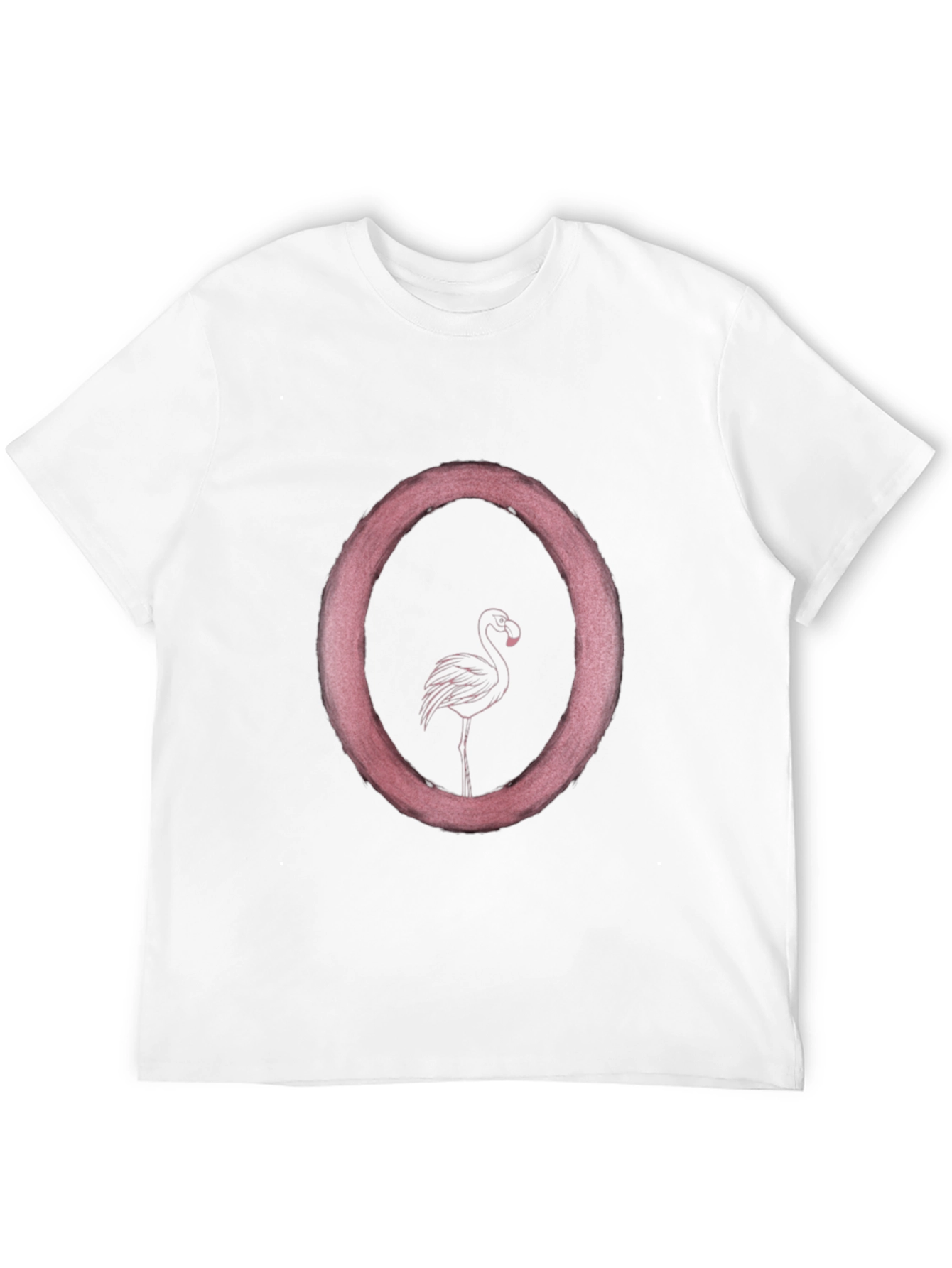 Flamingo Circle Graphic T-Shirt - Black