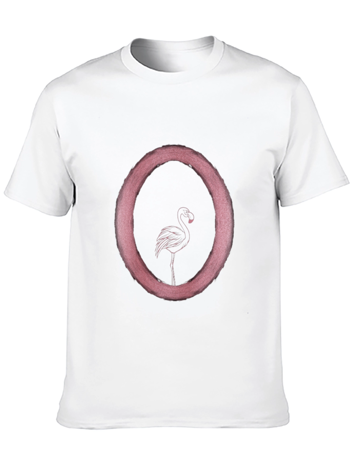 Flamingo Circle Graphic T-Shirt - Black