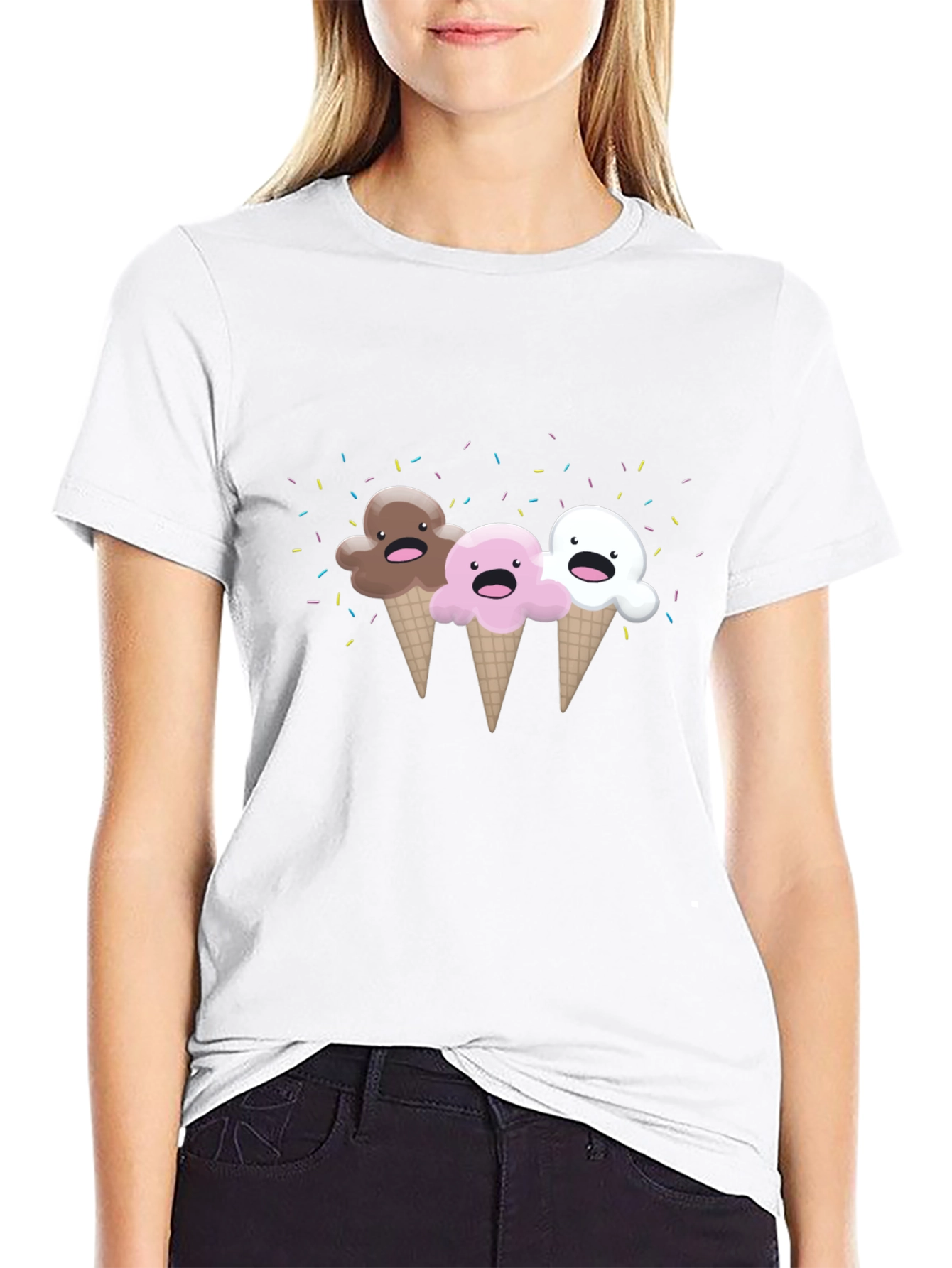 Kawaii Ice Cream Cones Graphic Tee