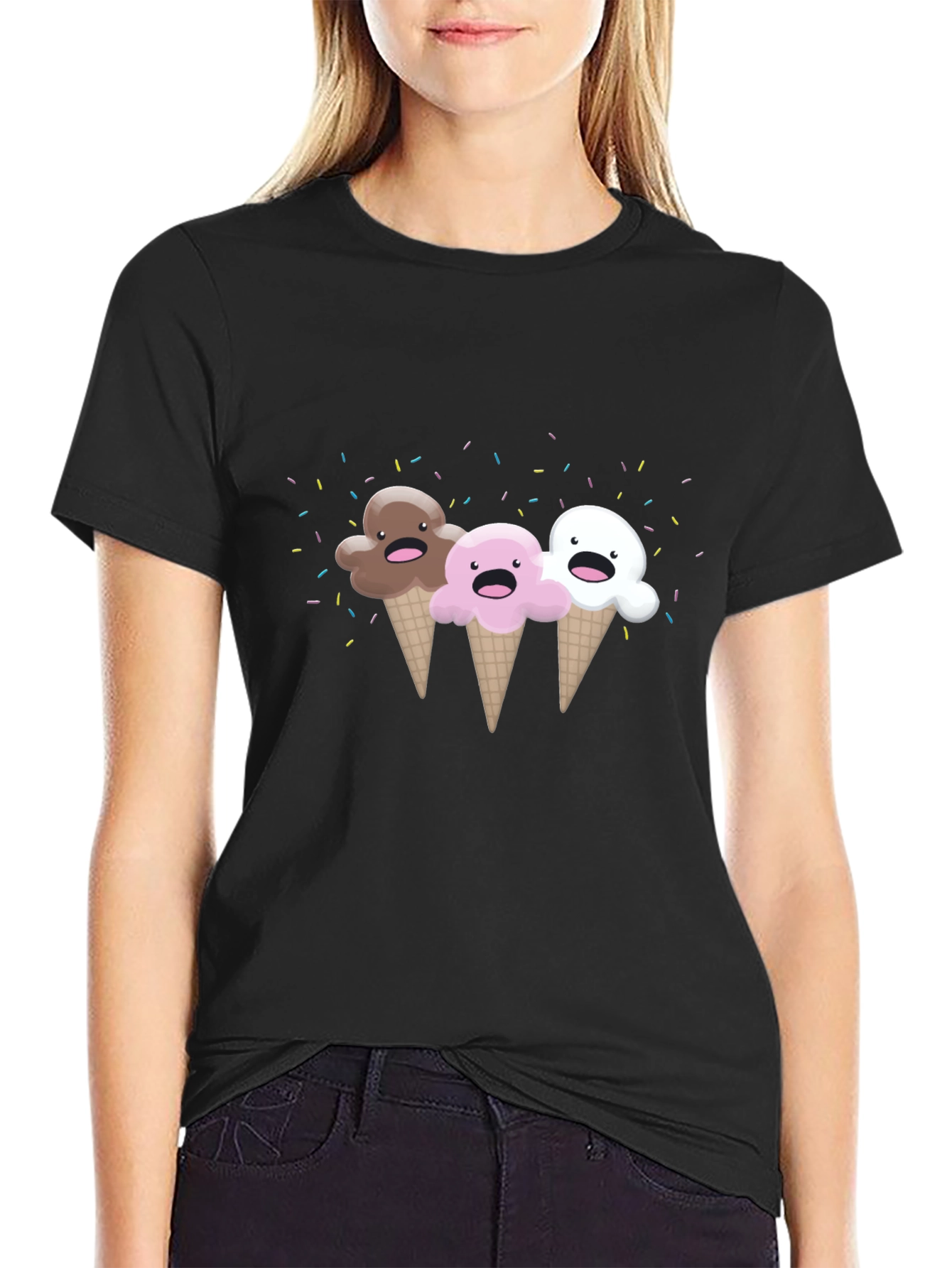 Kawaii Ice Cream Cones Graphic Tee