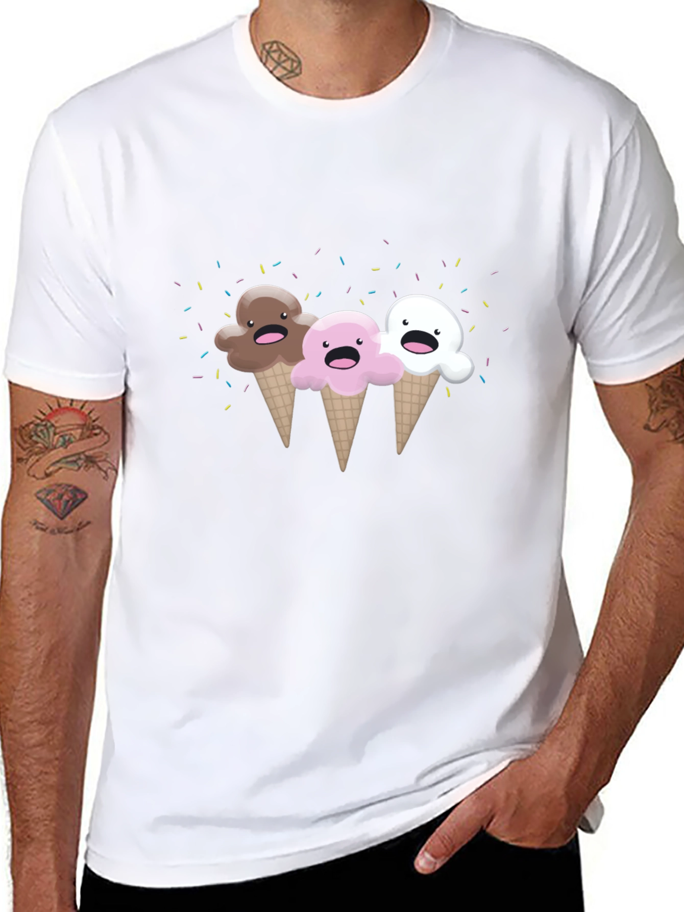 Kawaii Ice Cream Cones Graphic Tee