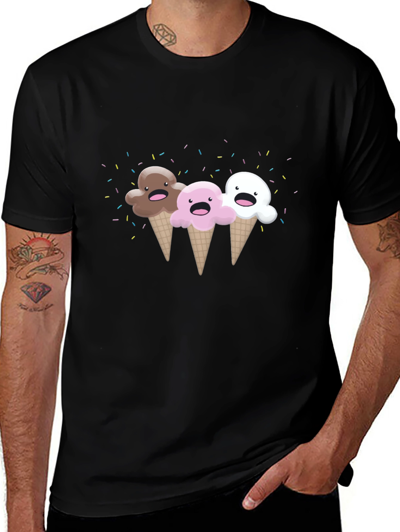 Kawaii Ice Cream Cones Graphic Tee