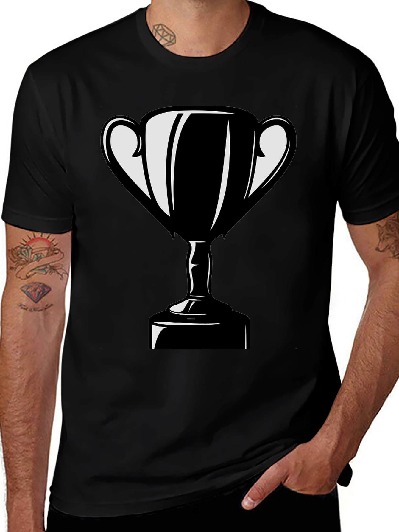 Trophy Graphic T-Shirt - Black Cotton Blend