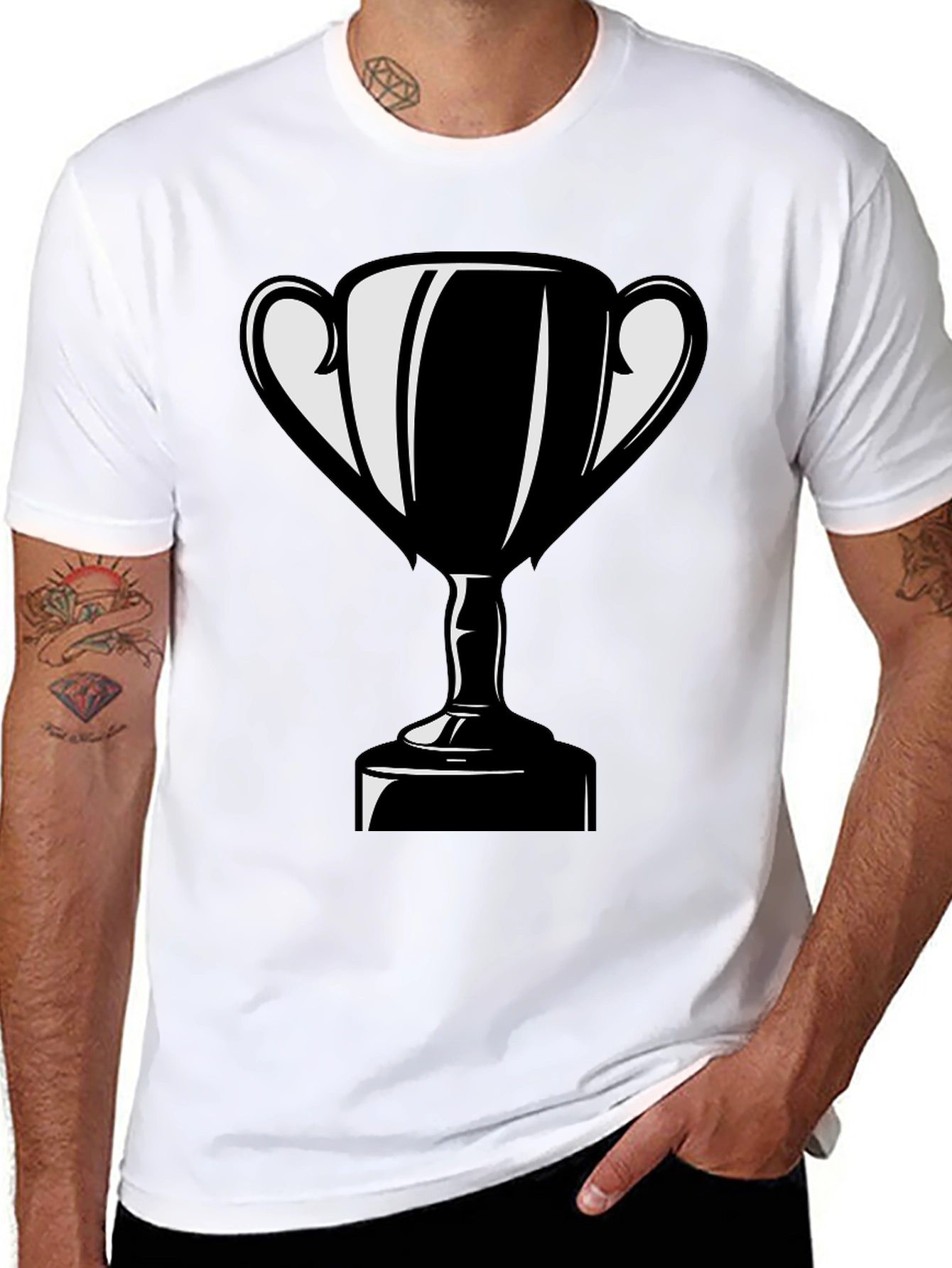 Trophy Graphic T-Shirt - Black Cotton Blend