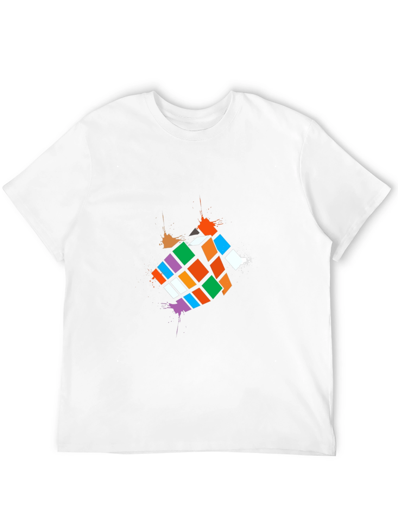 Mens Black Rubiks Cube Graphic T-Shirt