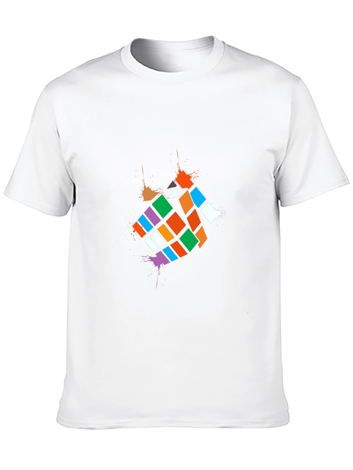 Mens Black Rubiks Cube Graphic T-Shirt