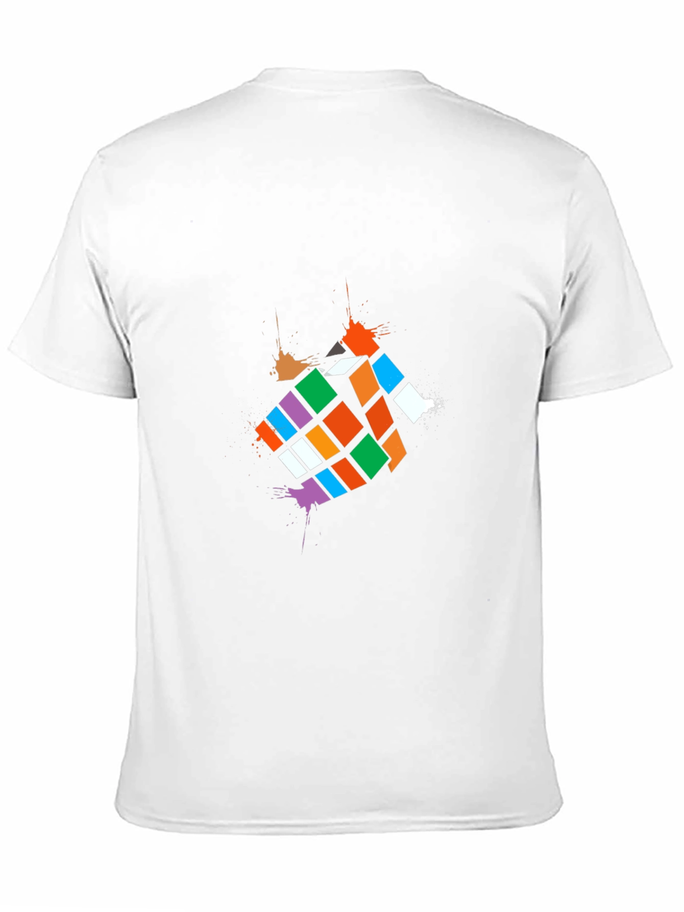 Mens Black Rubiks Cube Graphic T-Shirt
