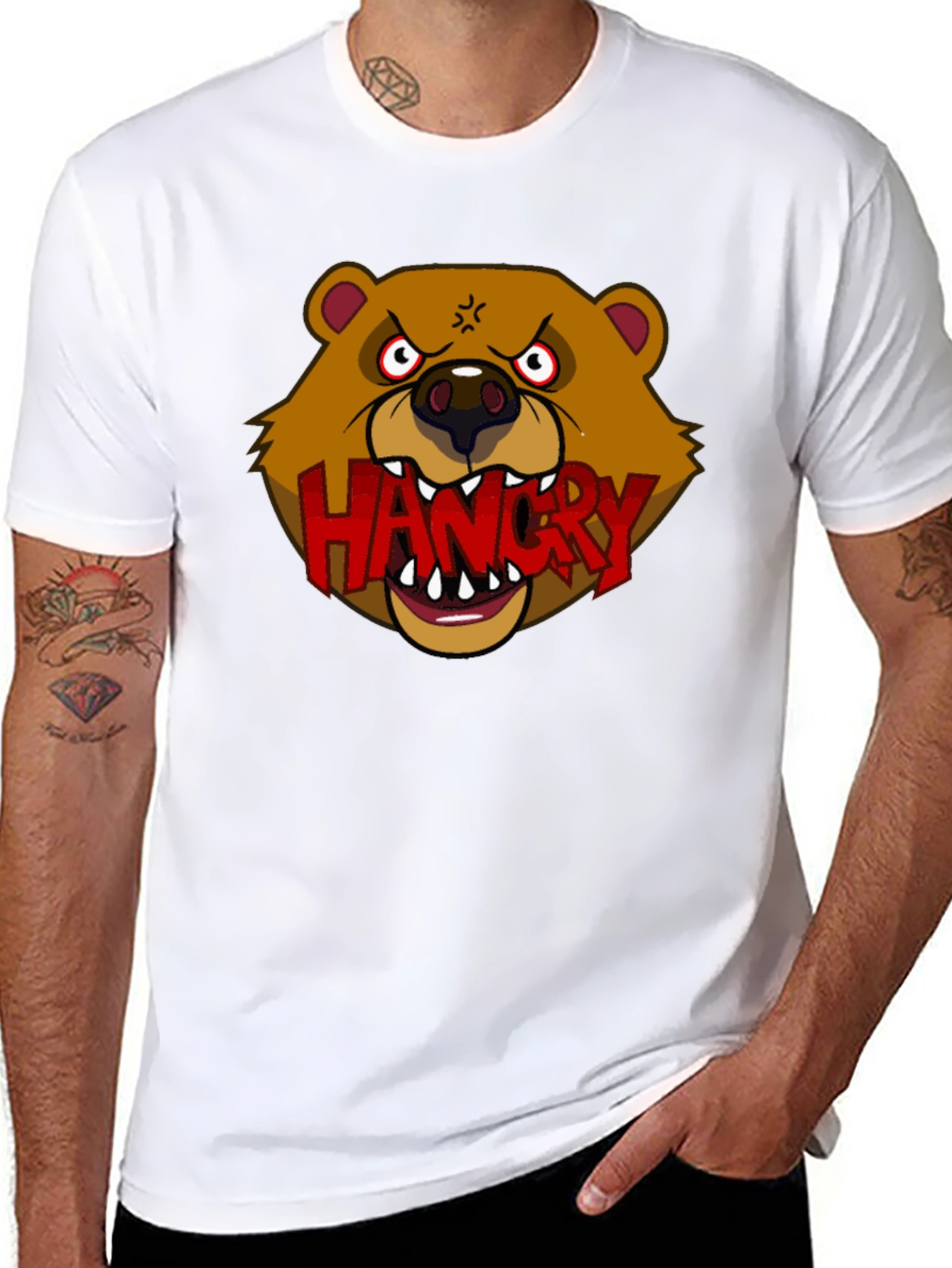 Hangry Bear Graphic Tee - Funny T-Shirt