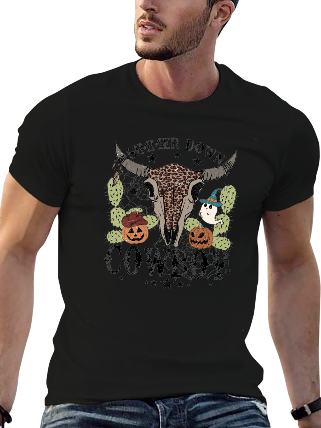 Simmer Down Cowboy Halloween T-Shirt