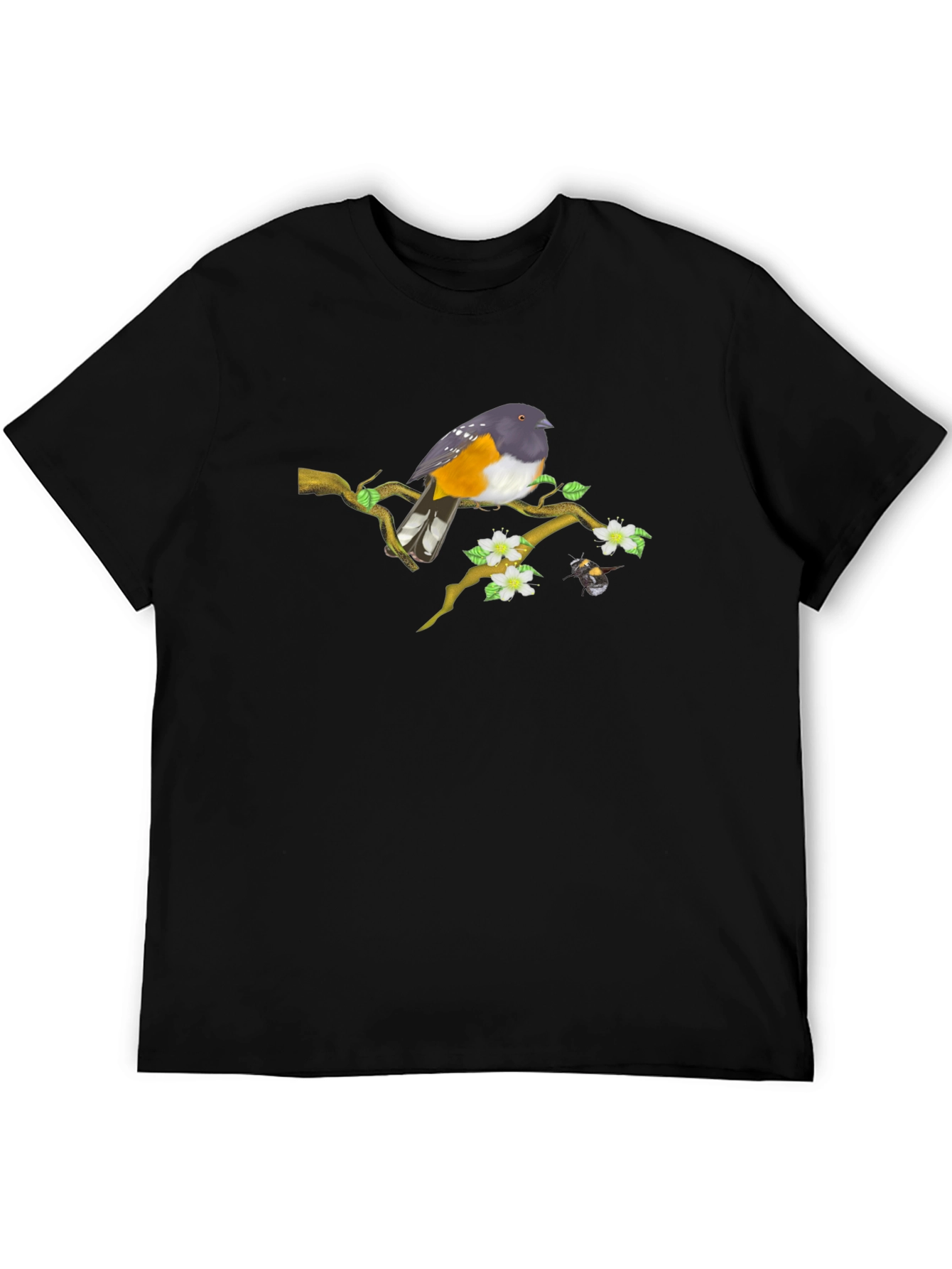 Bird on Branch Graphic Tee - Unique Design
