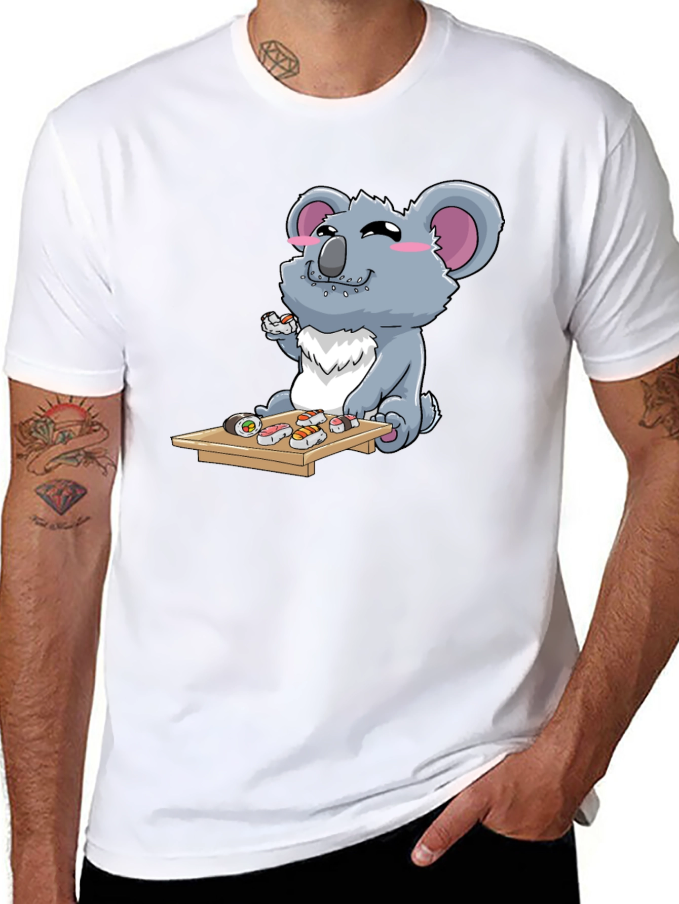 Koala Eating Sushi Graphic T-Shirt