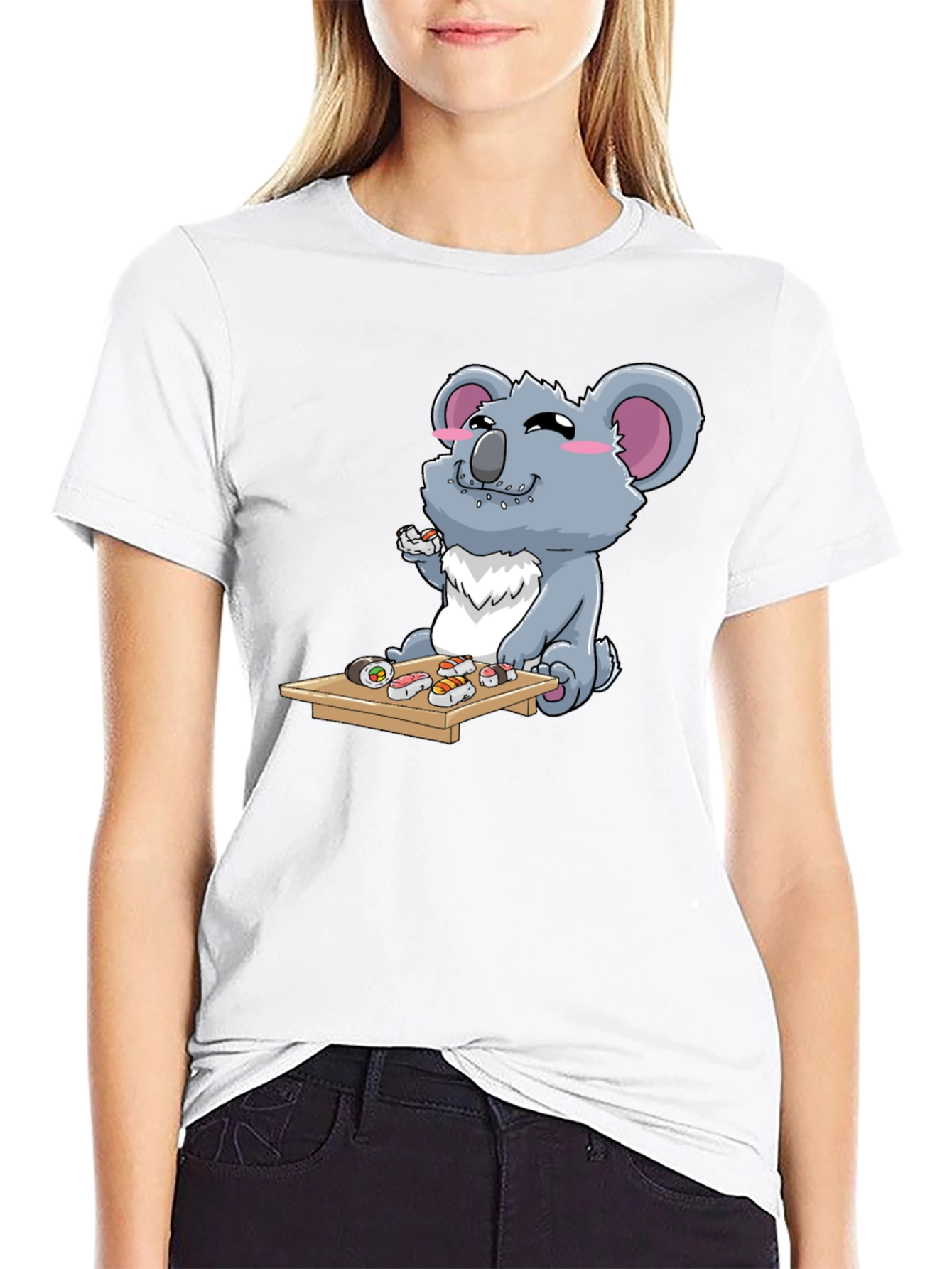 Koala Eating Sushi Graphic T-Shirt