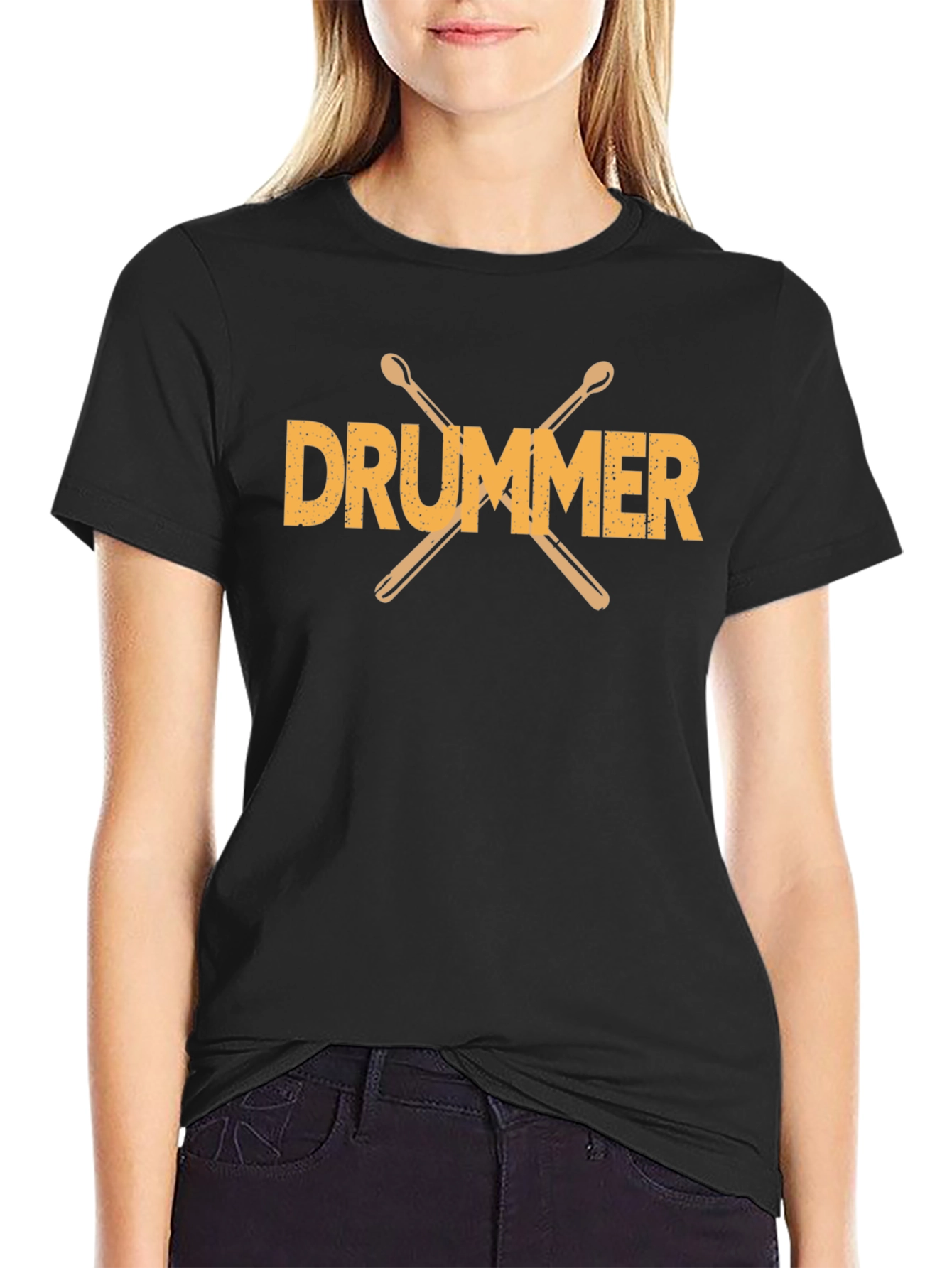 Drummer T-Shirt - Crossed Drumsticks Graphic Tee
