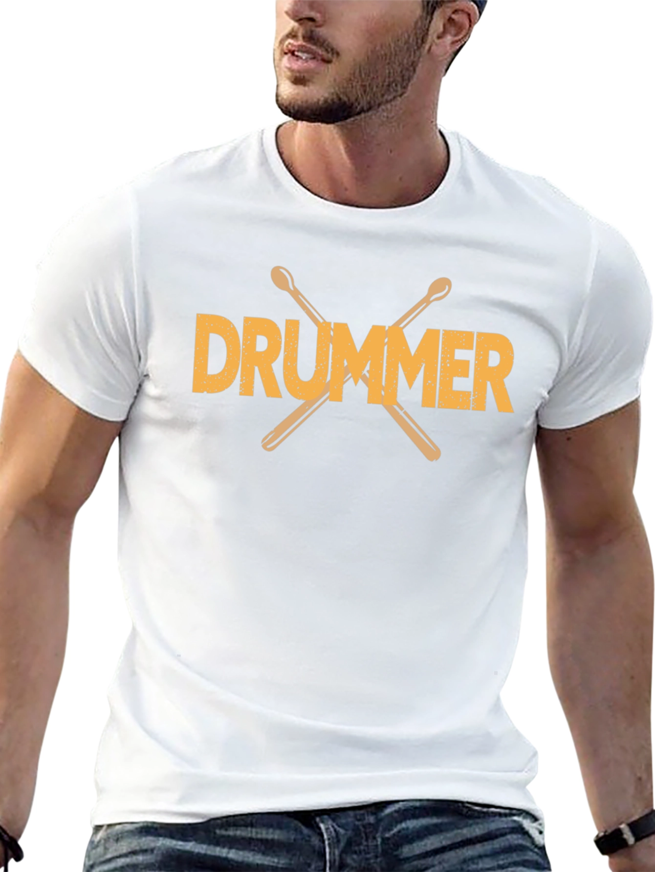 Drummer T-Shirt - Crossed Drumsticks Graphic Tee