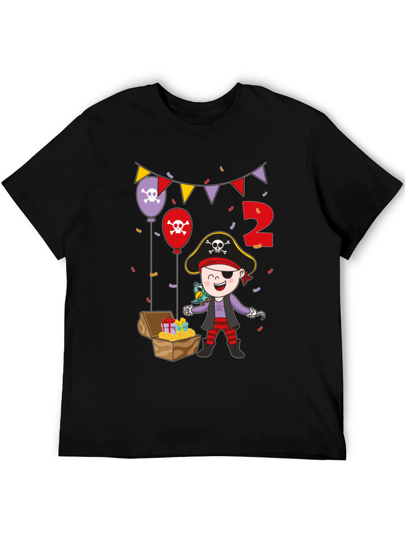 Pirate Birthday Boy Black T-Shirt