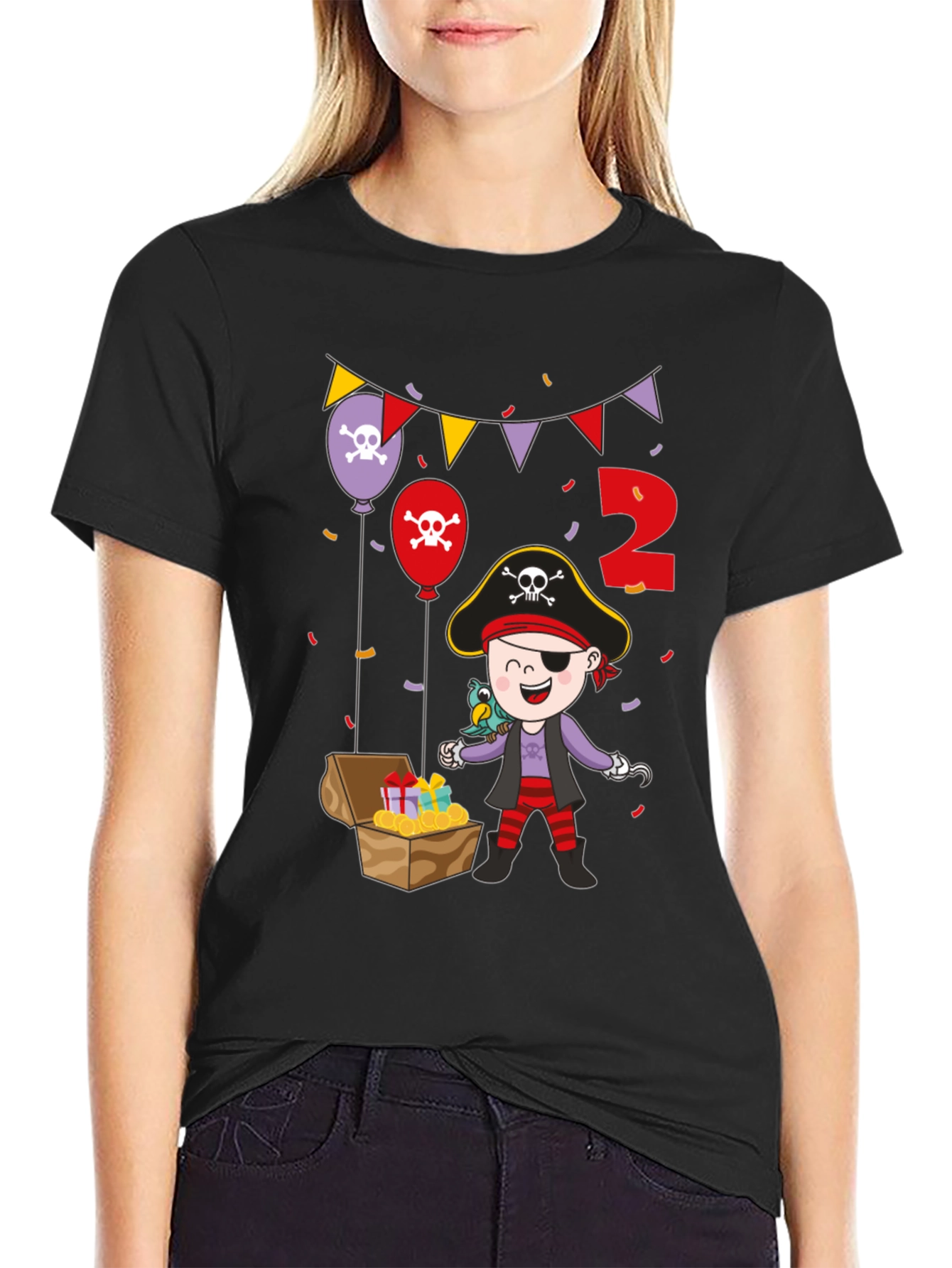 Pirate Birthday Boy Black T-Shirt