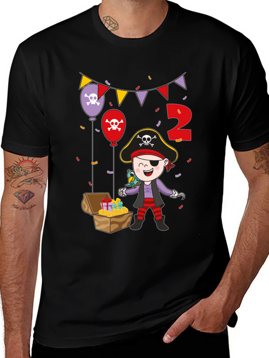 Pirate Birthday Boy Black T-Shirt