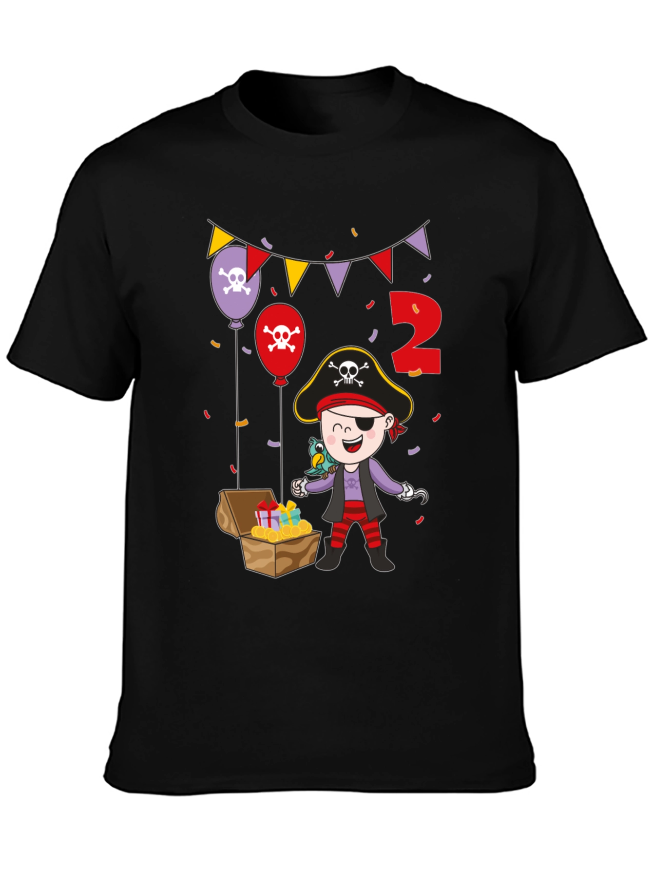 Pirate Birthday Boy Black T-Shirt