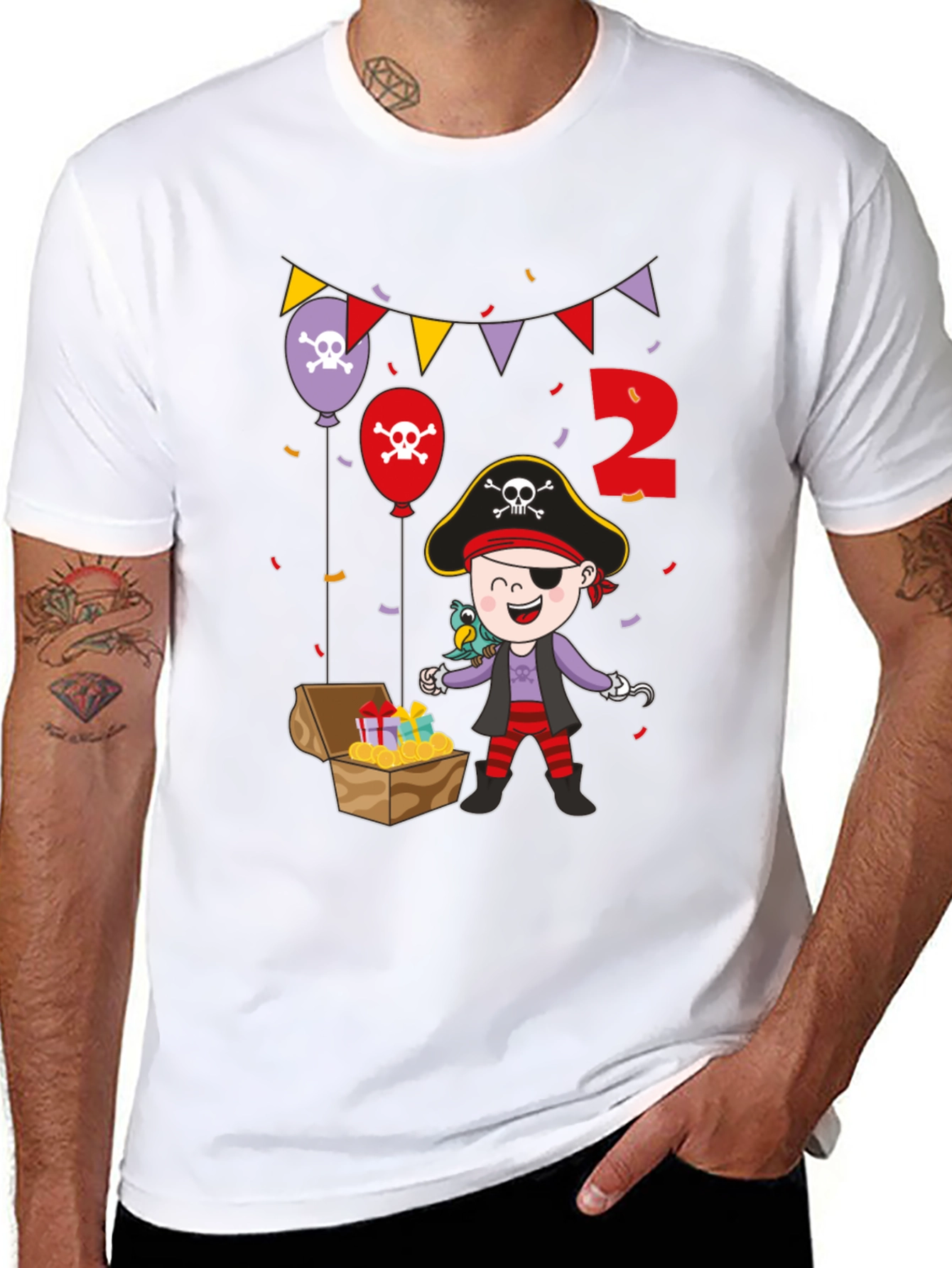 Pirate Birthday Boy Black T-Shirt