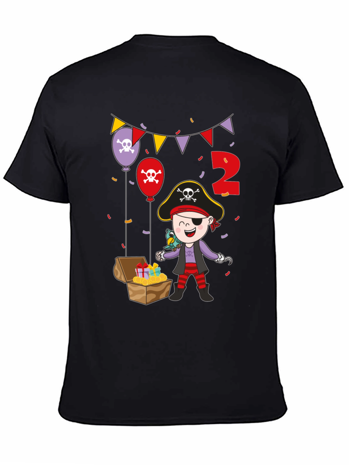 Pirate Birthday Boy Black T-Shirt