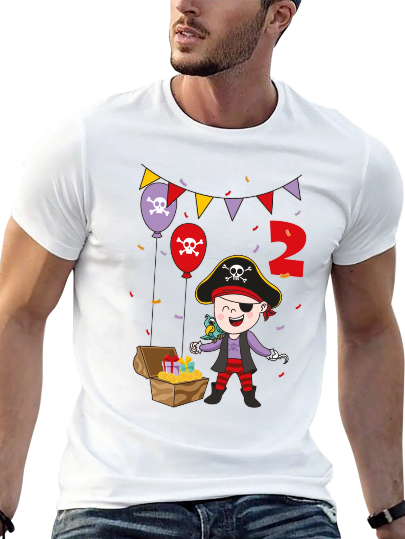 Pirate Birthday Boy Black T-Shirt