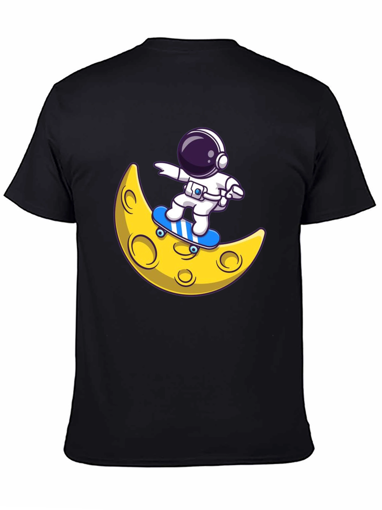 Astronaut Skateboard Moon Graphic T-Shirt