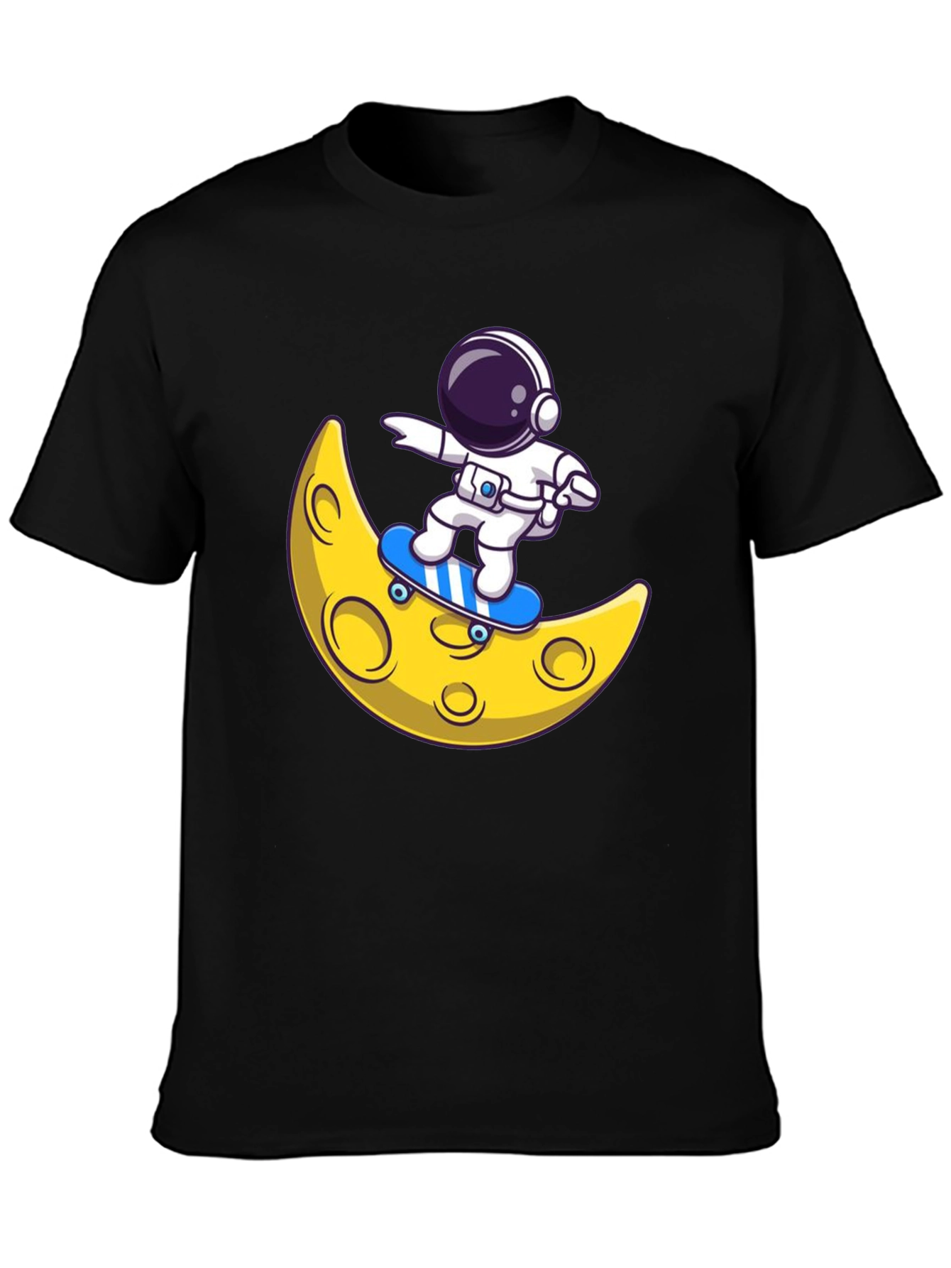 Astronaut Skateboard Moon Graphic T-Shirt