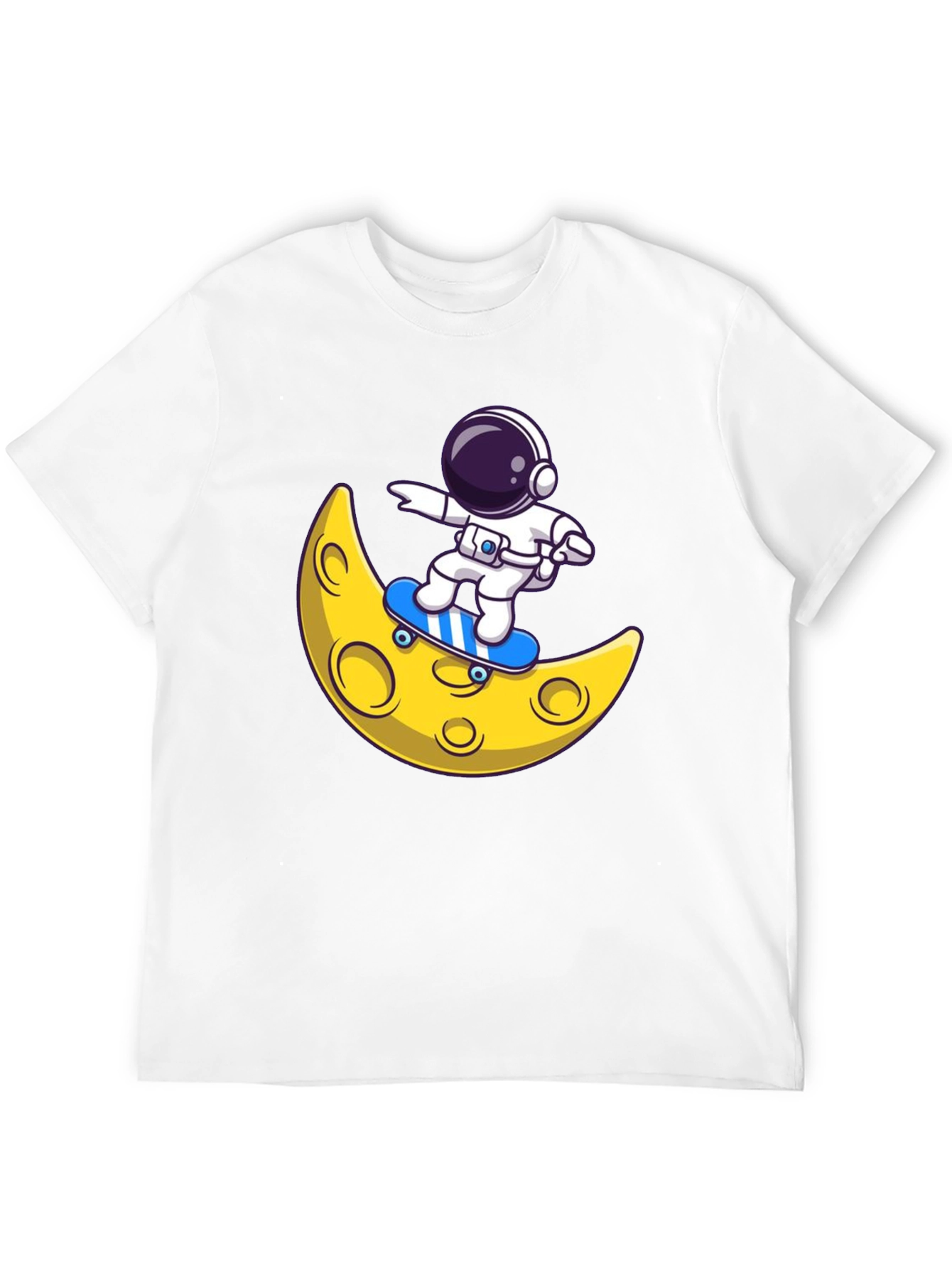 Astronaut Skateboard Moon Graphic T-Shirt