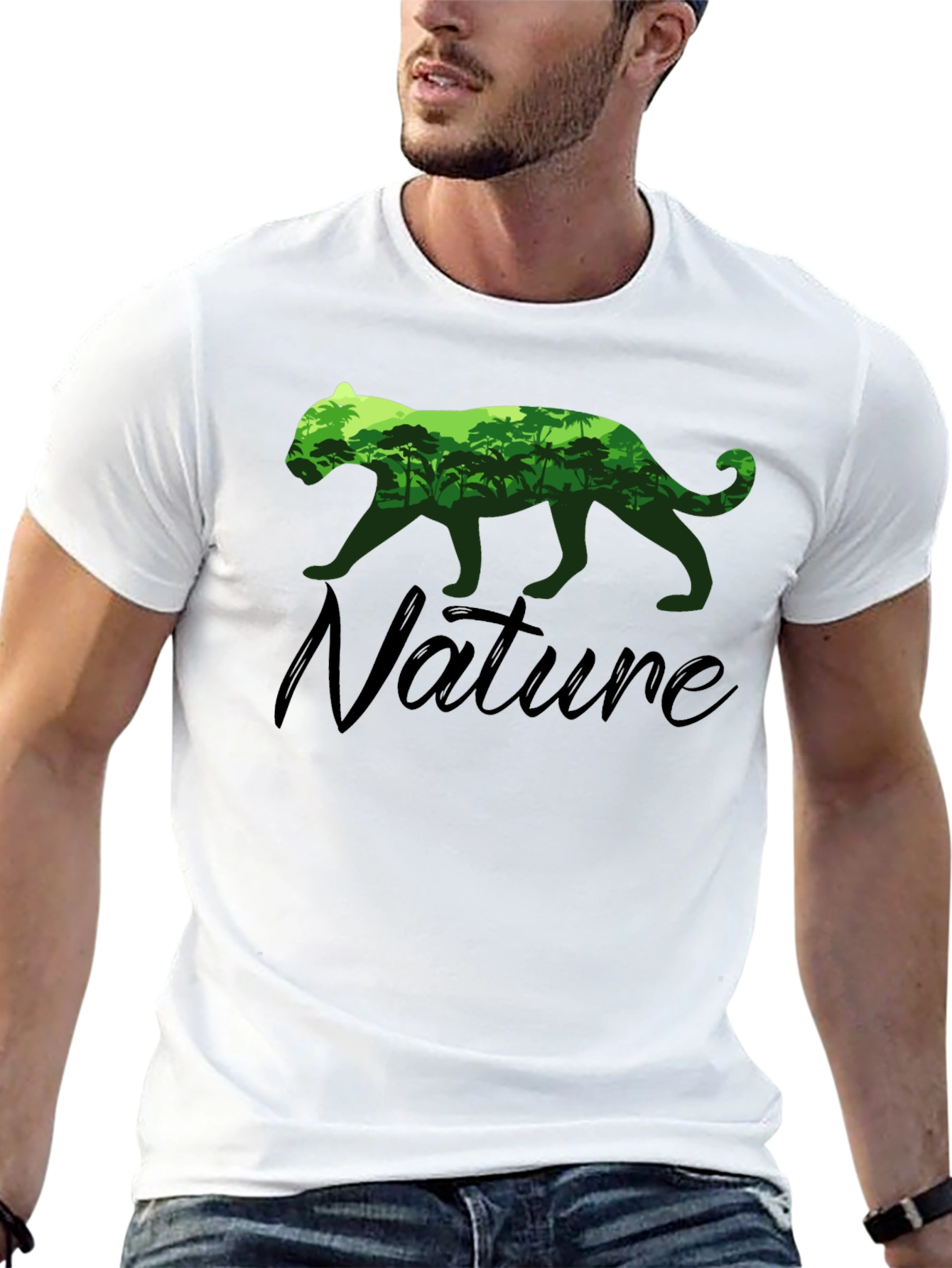 Nature Lover Tee: Panther Rainforest Graphic T-Shirt