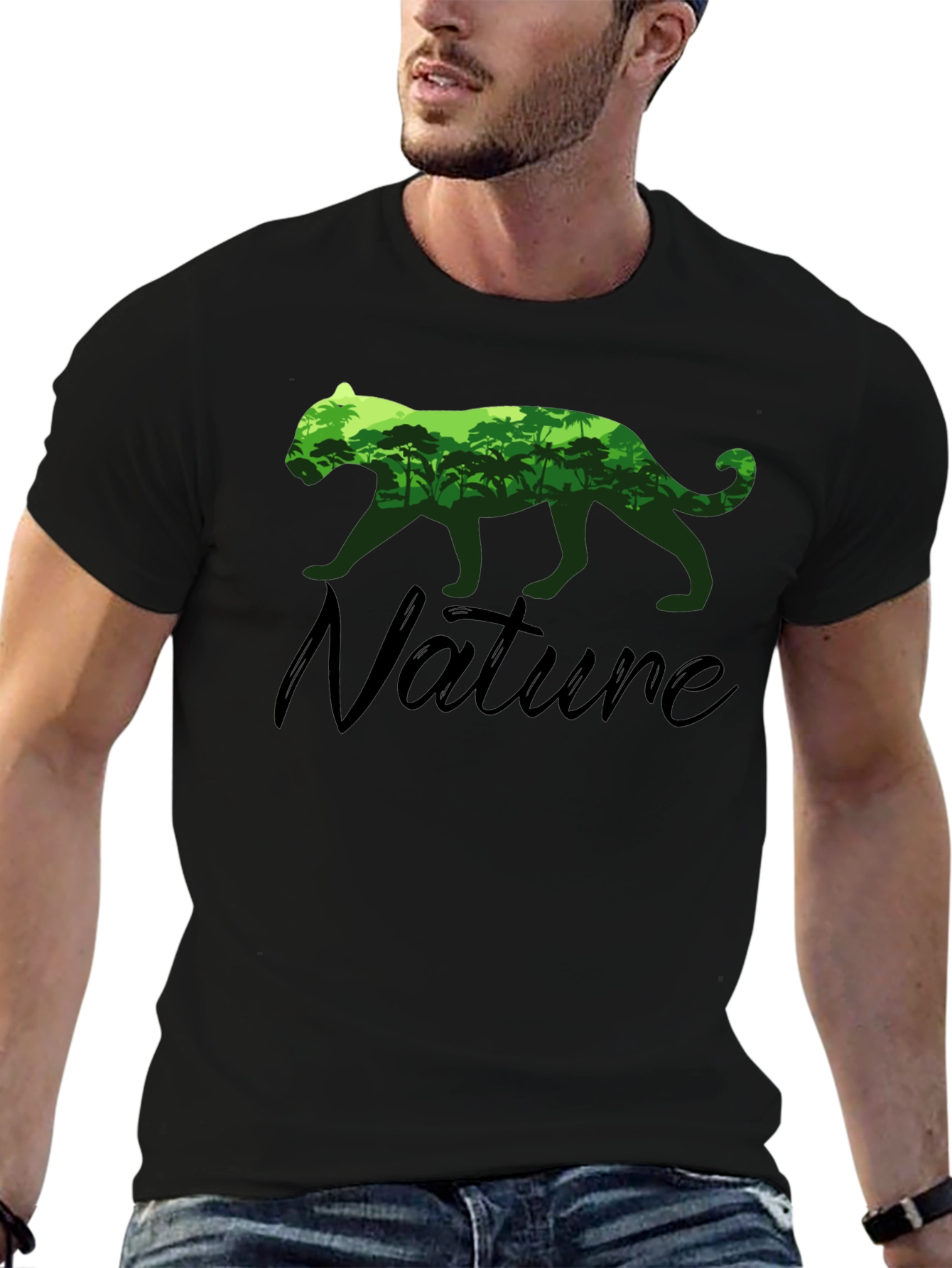 Nature Lover Tee: Panther Rainforest Graphic T-Shirt