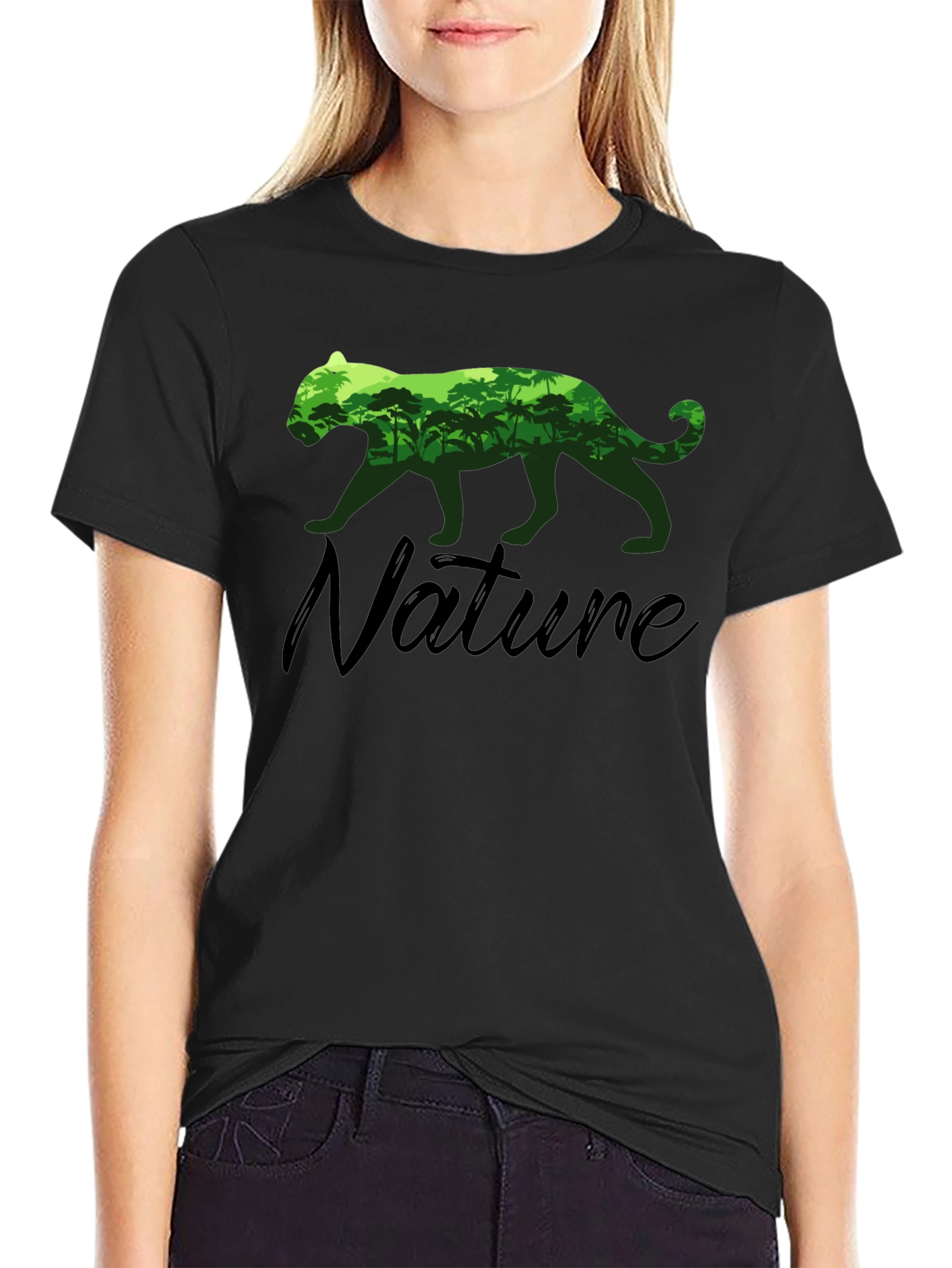 Nature Lover Tee: Panther Rainforest Graphic T-Shirt