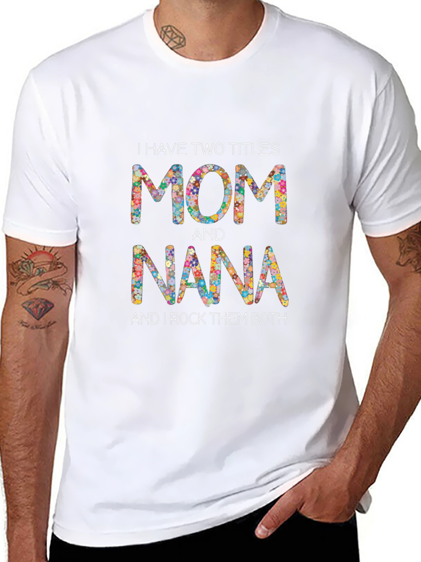 Mom and Nana Floral Graphic T-Shirt