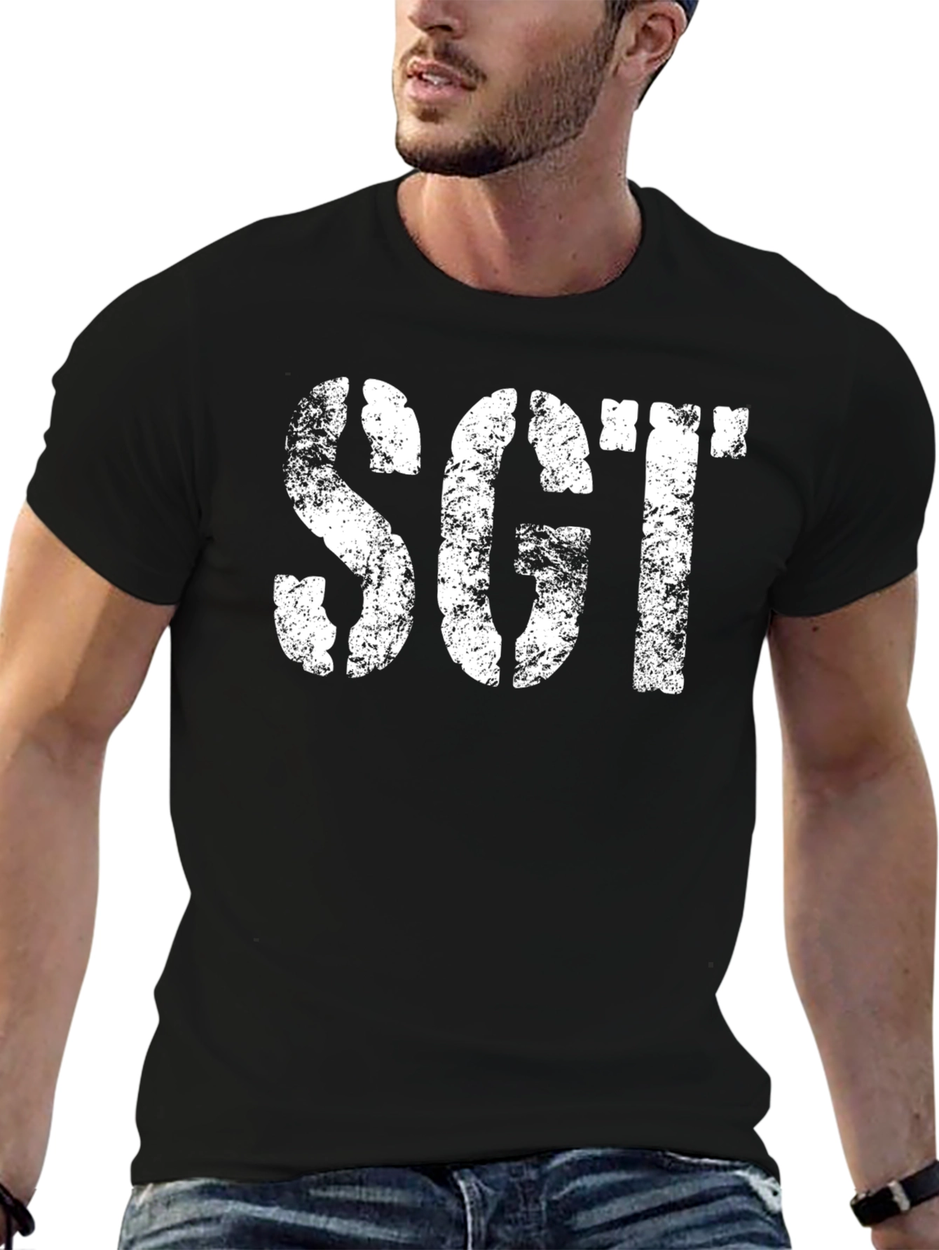 SGT Black Graphic Tee - Military Style T-Shirt