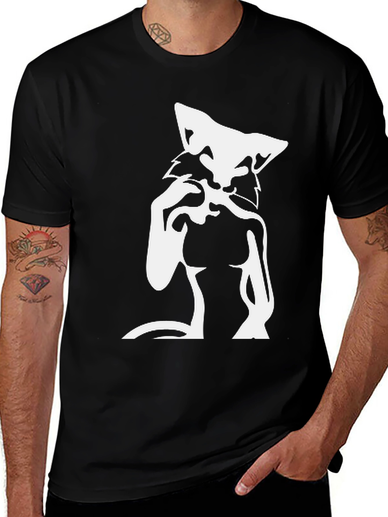 Wolf Graphic T-Shirt - Mens Black Tee
