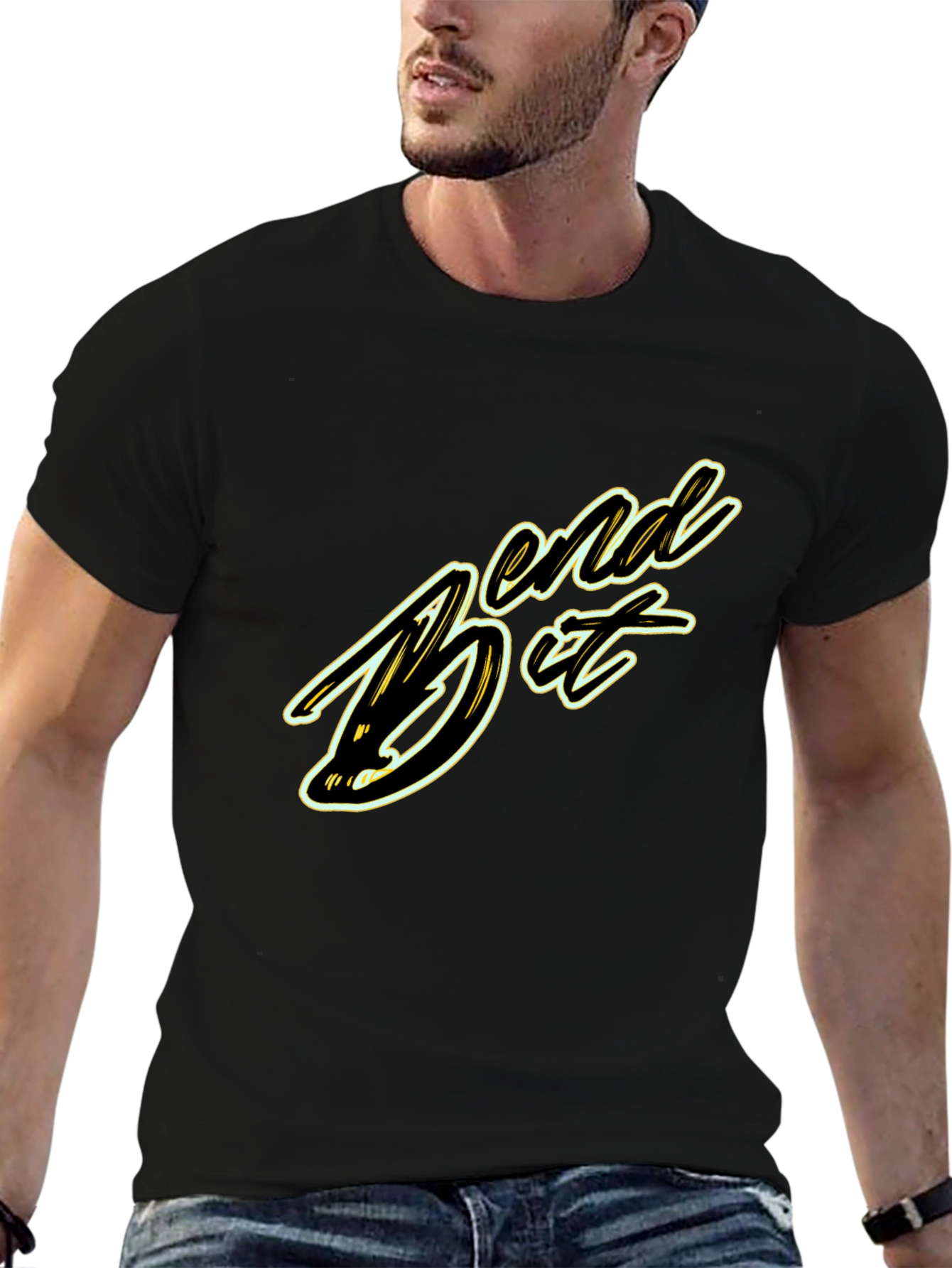 Bend It Graphic Tee - Black Cotton Blend