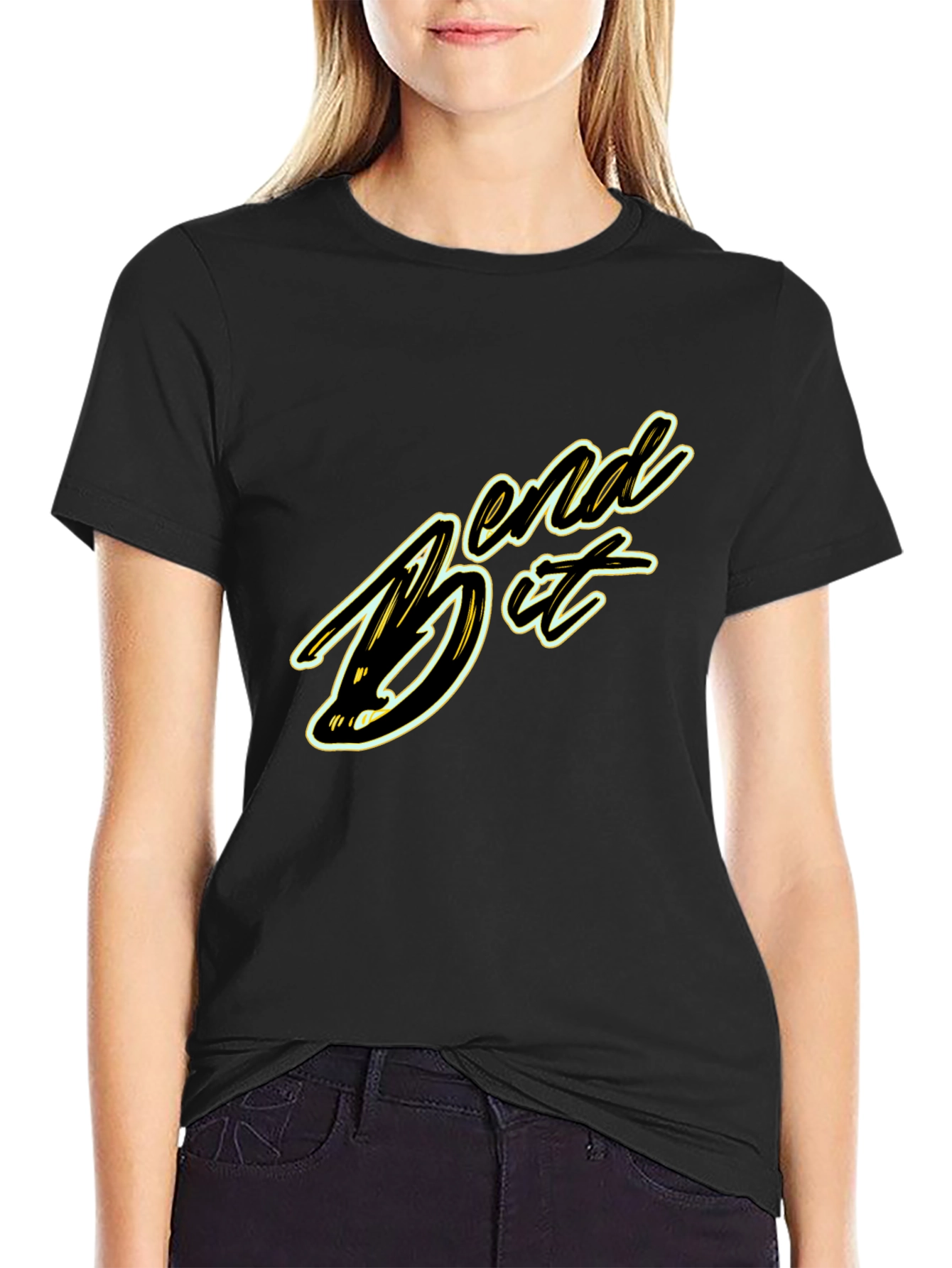 Bend It Graphic Tee - Black Cotton Blend