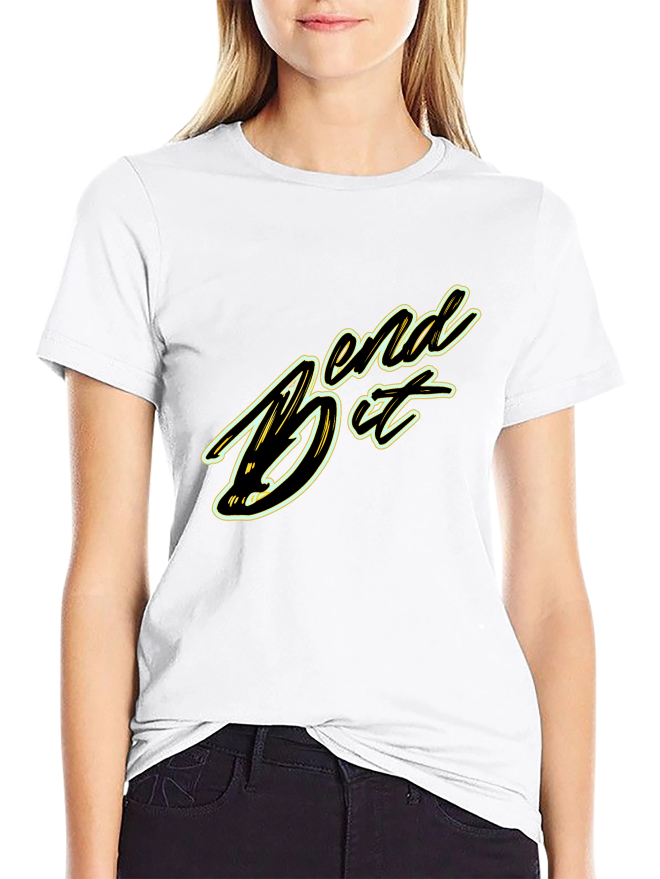 Bend It Graphic Tee - Black Cotton Blend