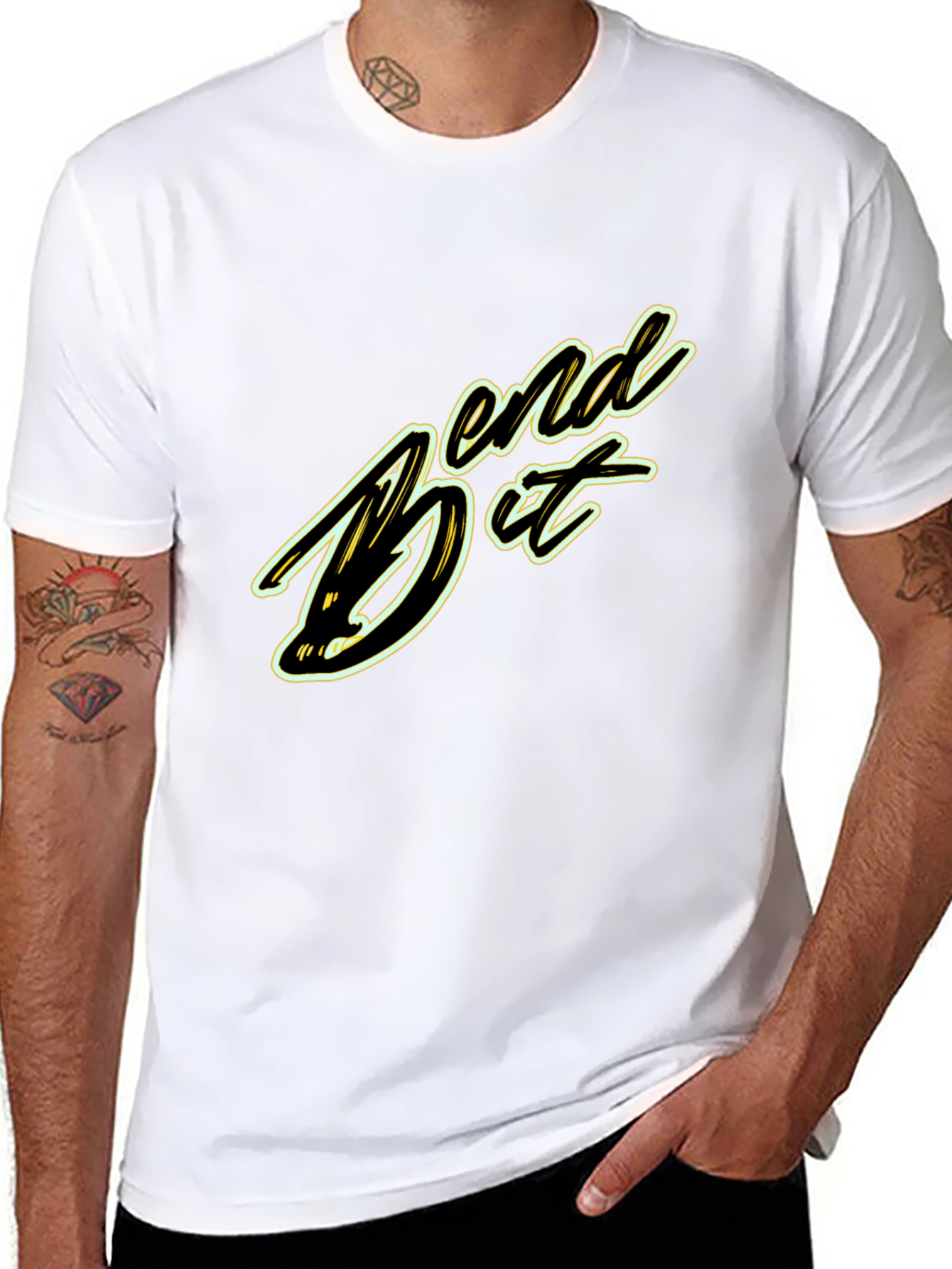 Bend It Graphic Tee - Black Cotton Blend