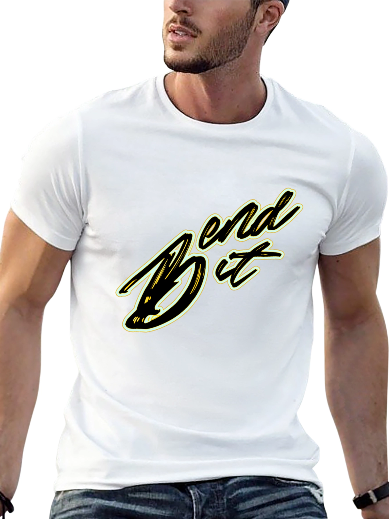 Bend It Graphic Tee - Black Cotton Blend