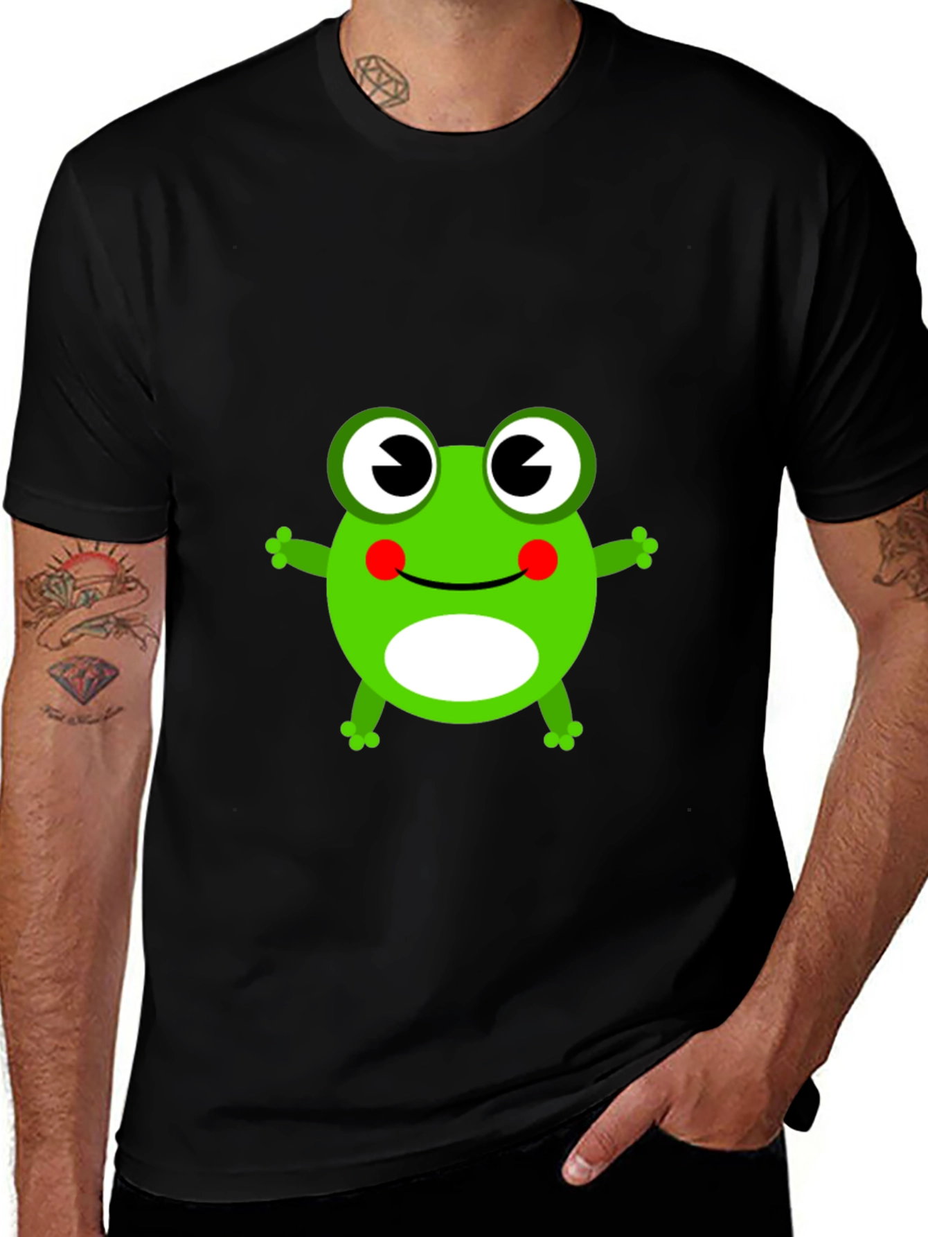 Frog Graphic T-Shirt - Black Cotton Tee