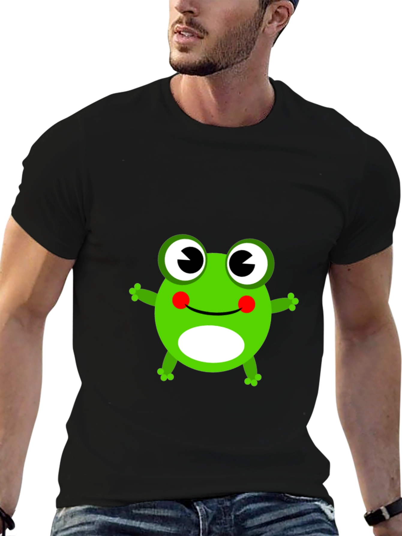 Frog Graphic T-Shirt - Black Cotton Tee